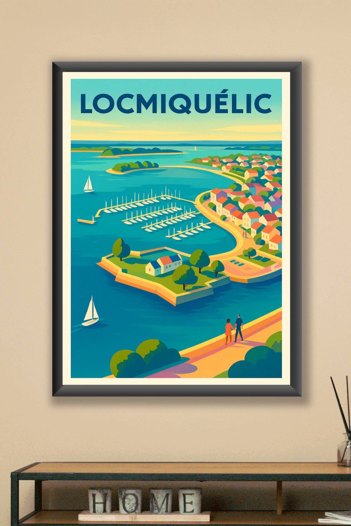 Affiche de Locmiquélic - Évasion maritime en couleurs