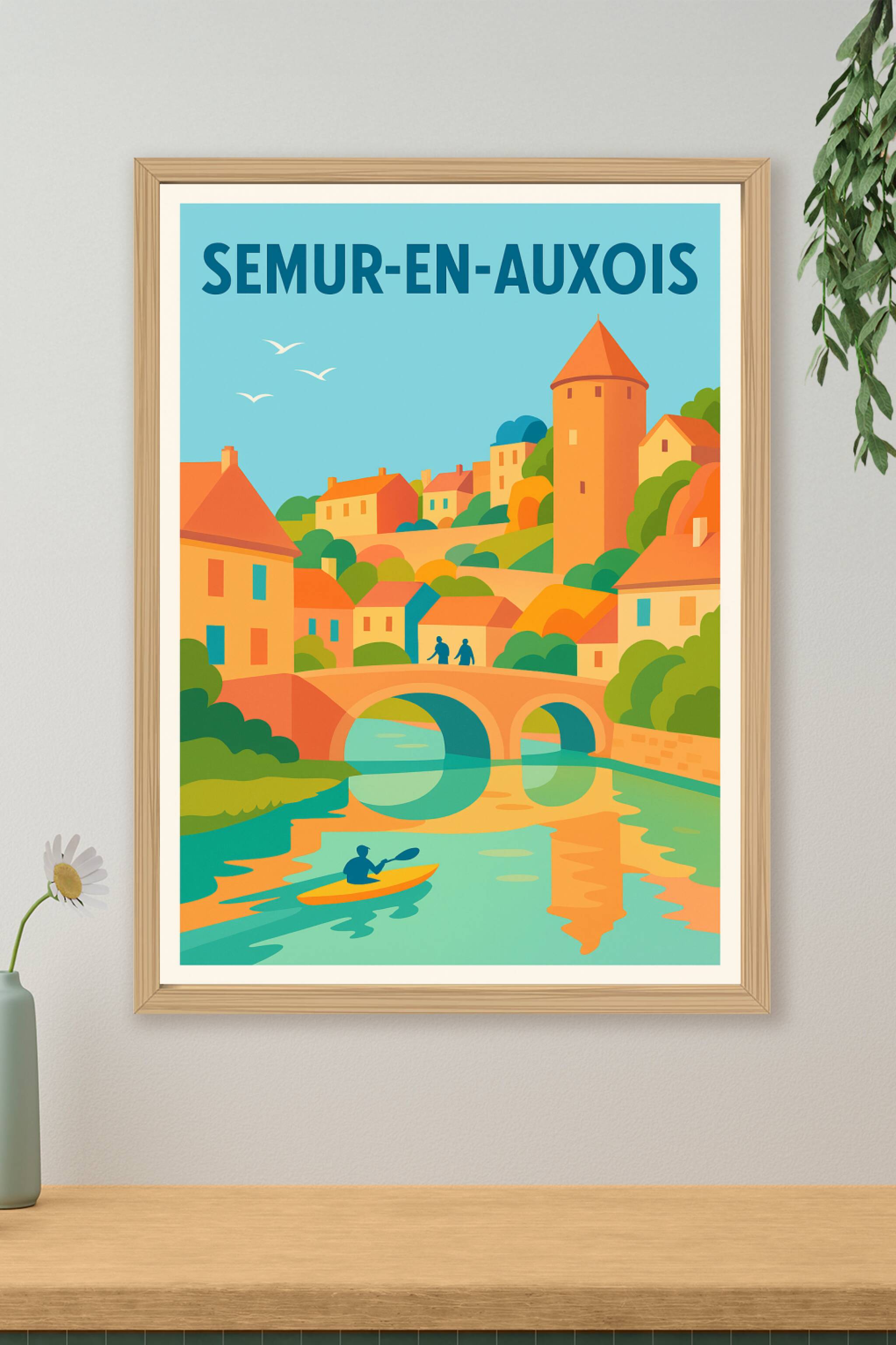 Affiche de Semur-en-Auxois - Charme médiéval au fil de l'eau