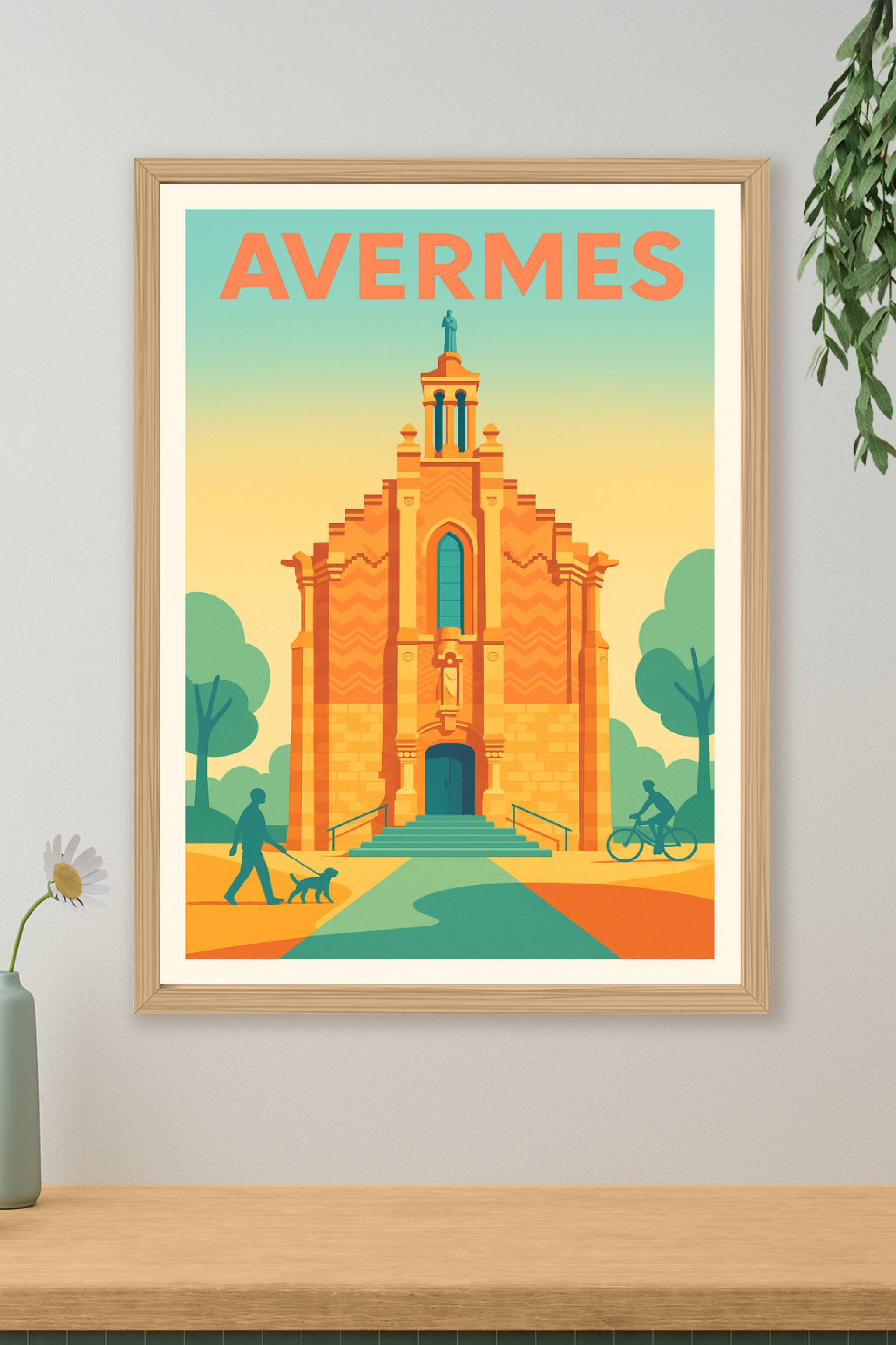 Affiche de Avermes - Harmonie architecturale au cœur de la ville