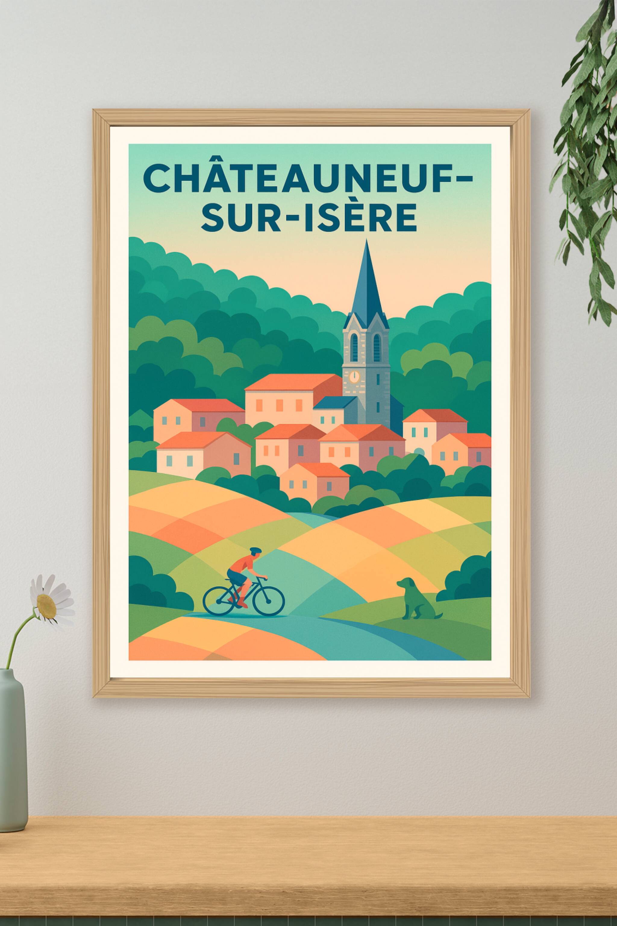 Affiche de Châteauneuf-sur-Isère - Le charme paisible de la Drôme
