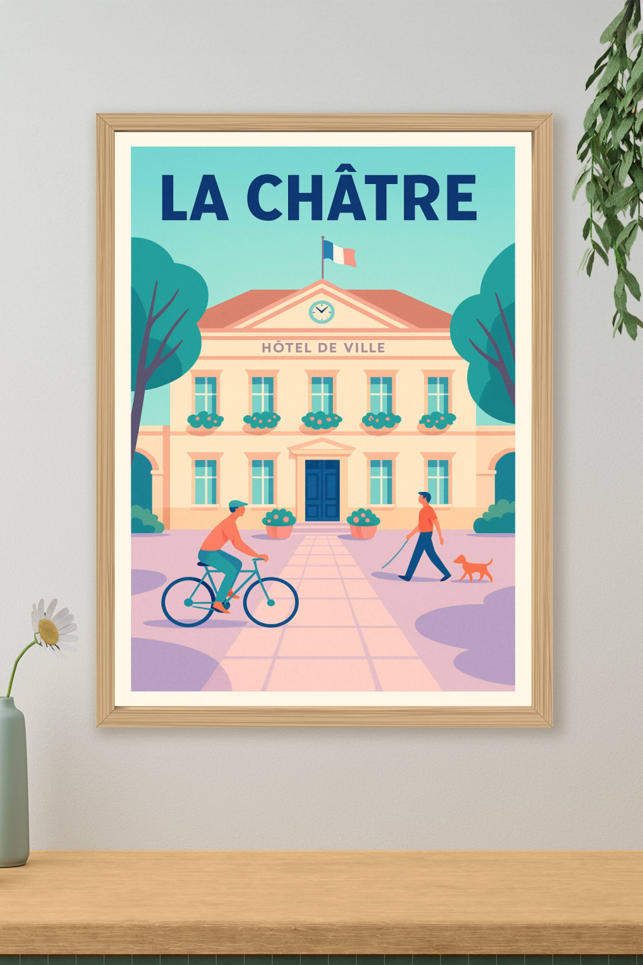 Affiche de La Châtre - L'élégance tranquille de l'Hôtel de Ville