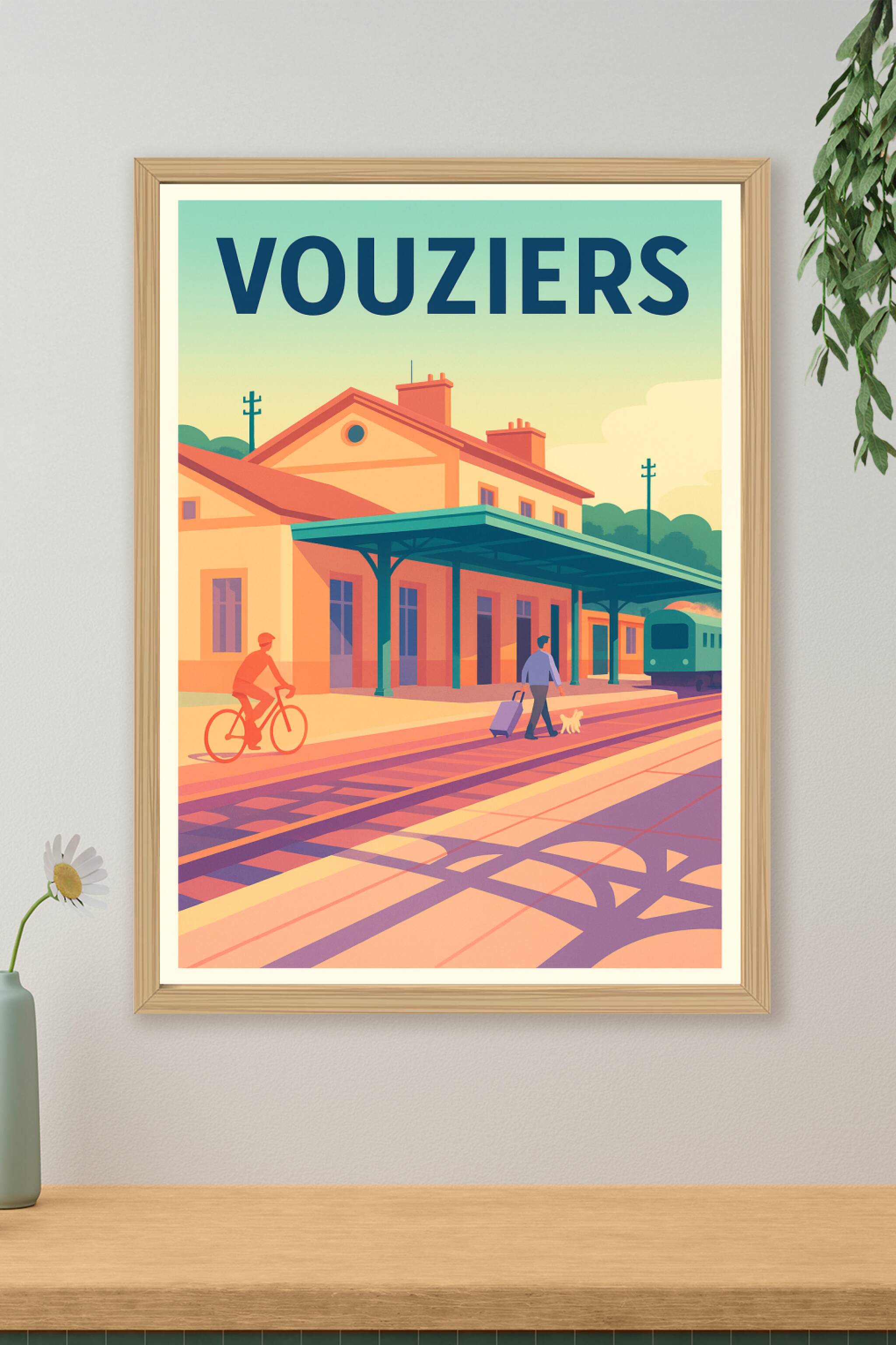 Affiche de Vouziers - L'élégance tranquille de la gare