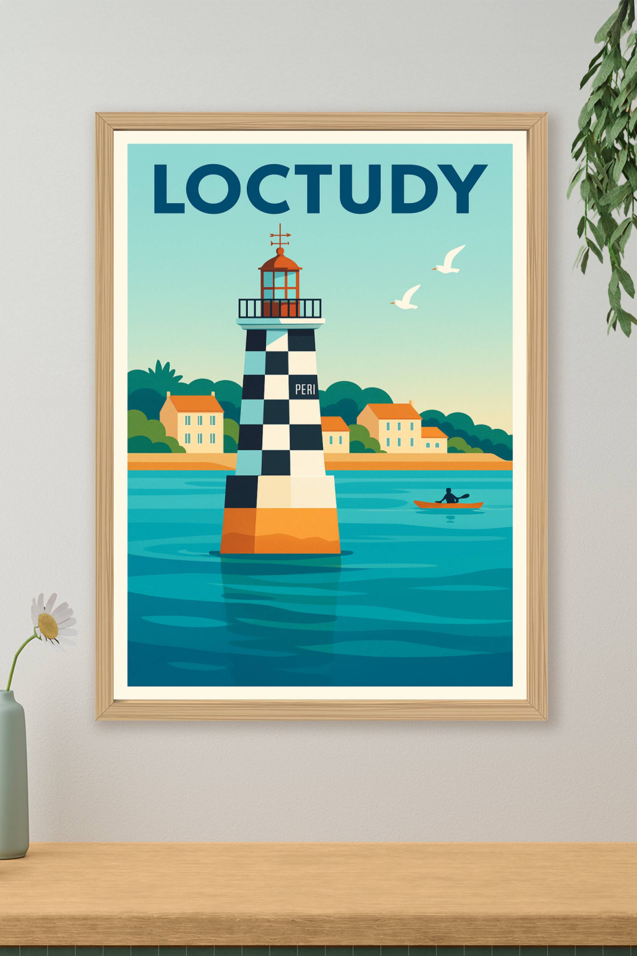 Affiche de Loctudy - L'élégance du phare dans la baie bretonne