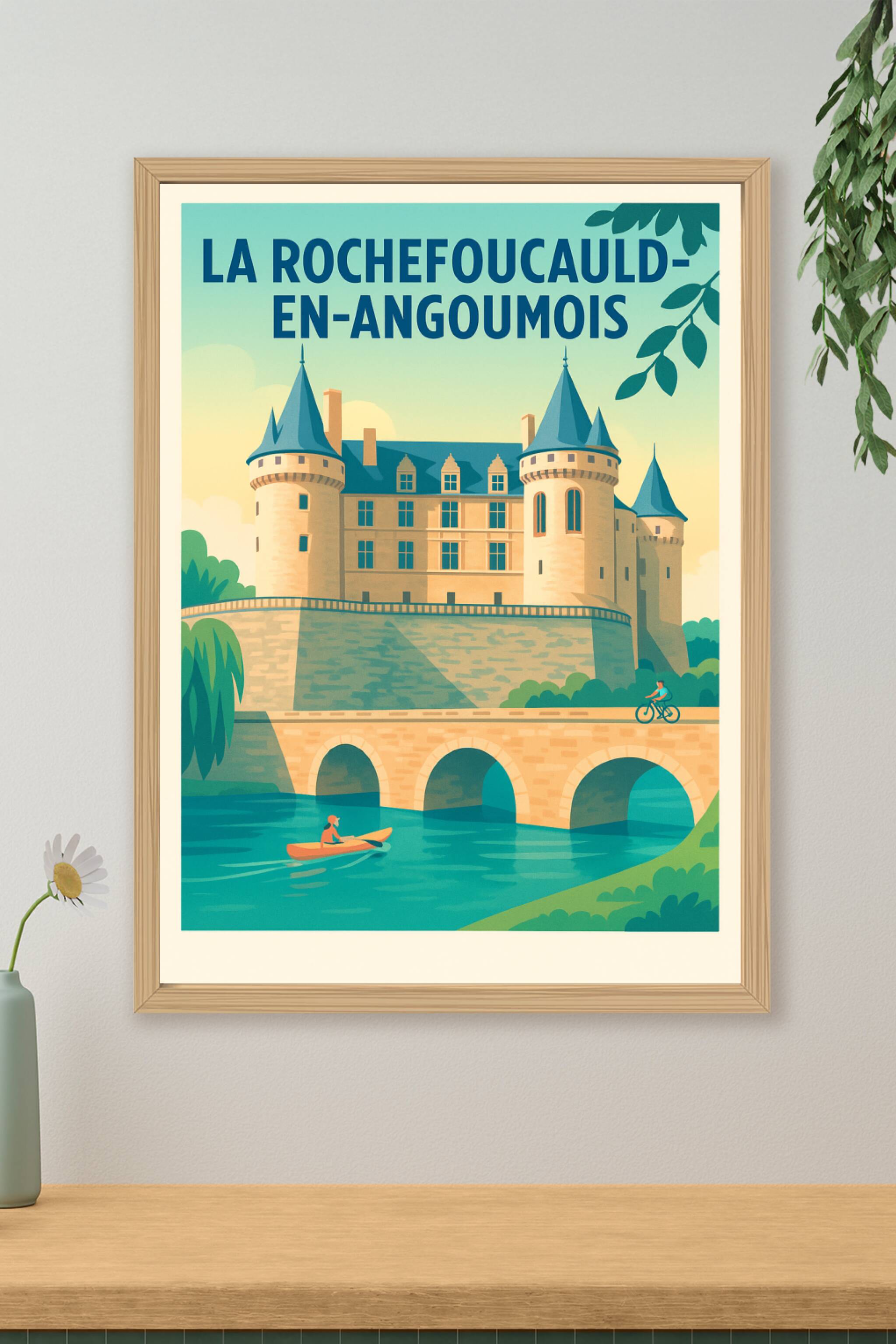 Affiche de La Rochefoucauld-en-Angoumois - Charme et histoire au fil de l'eau