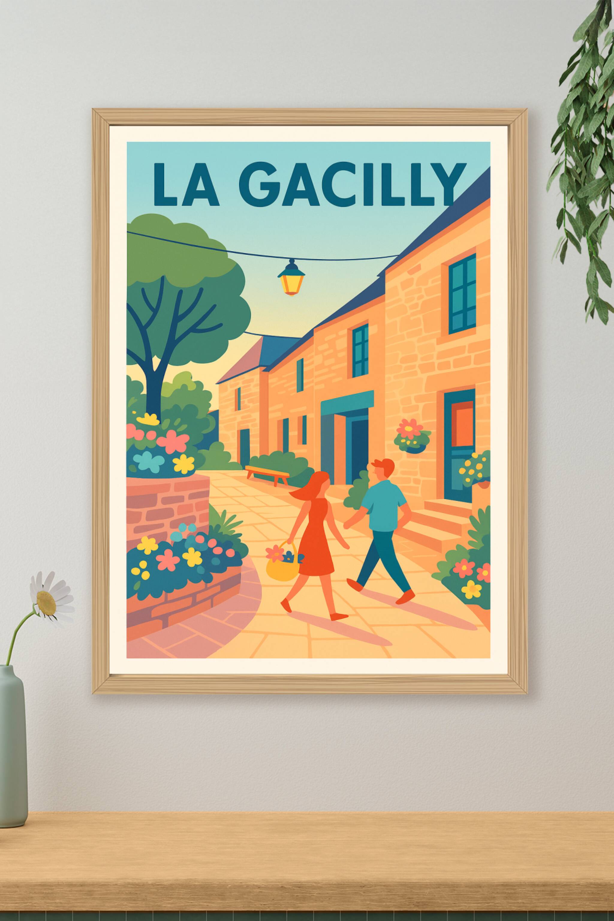 Affiche de La Gacilly - Promenade ensoleillée au cœur du village