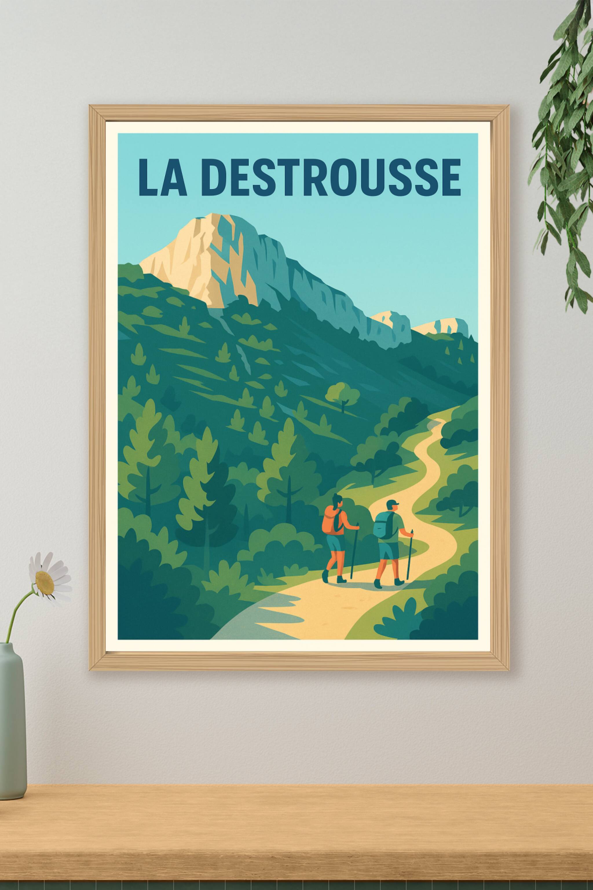 Affiche de La Destrousse - Invitation à la randonnée et à l'évasion