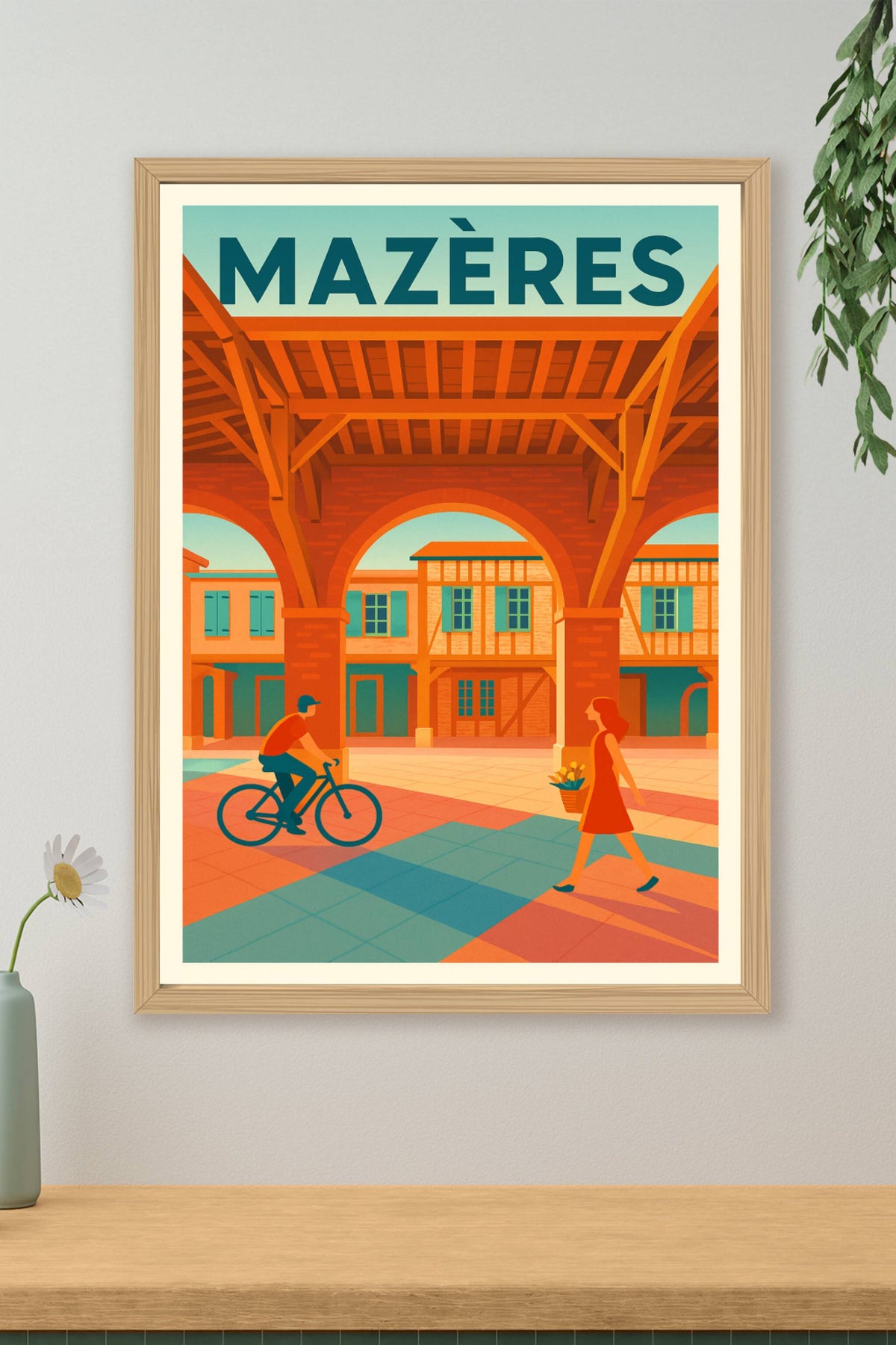 Affiche de Mazères - Charme et douceur sous les arcades