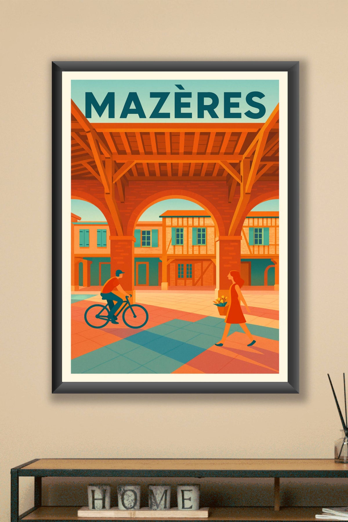 Affiche de Mazères - Charme et douceur sous les arcades