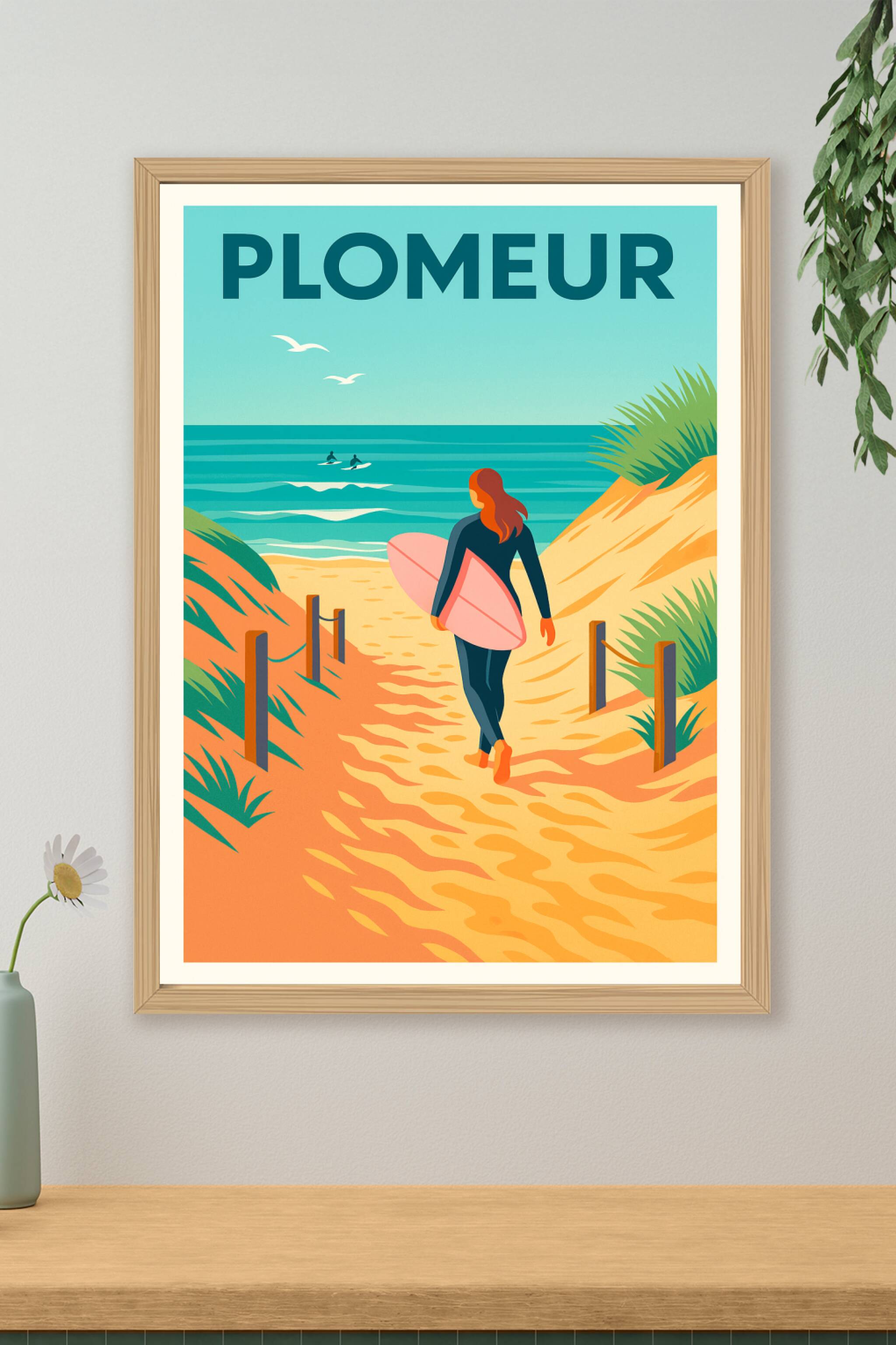 Affiche de Plomeur - L'appel de l'océan et du surf
