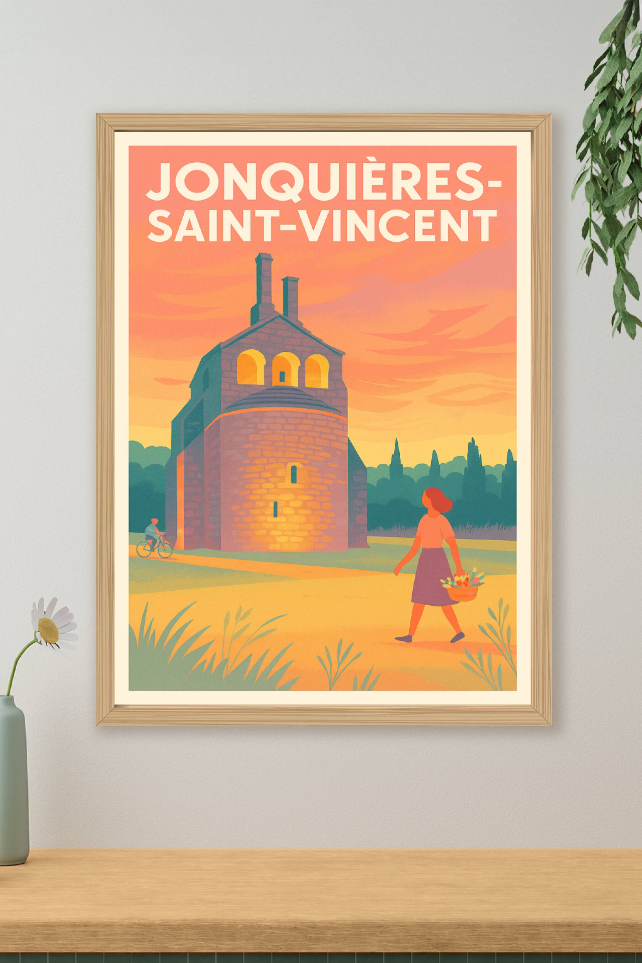 Affiche de Jonquières-Saint-Vincent - Charme et sérénité au coucher du soleil