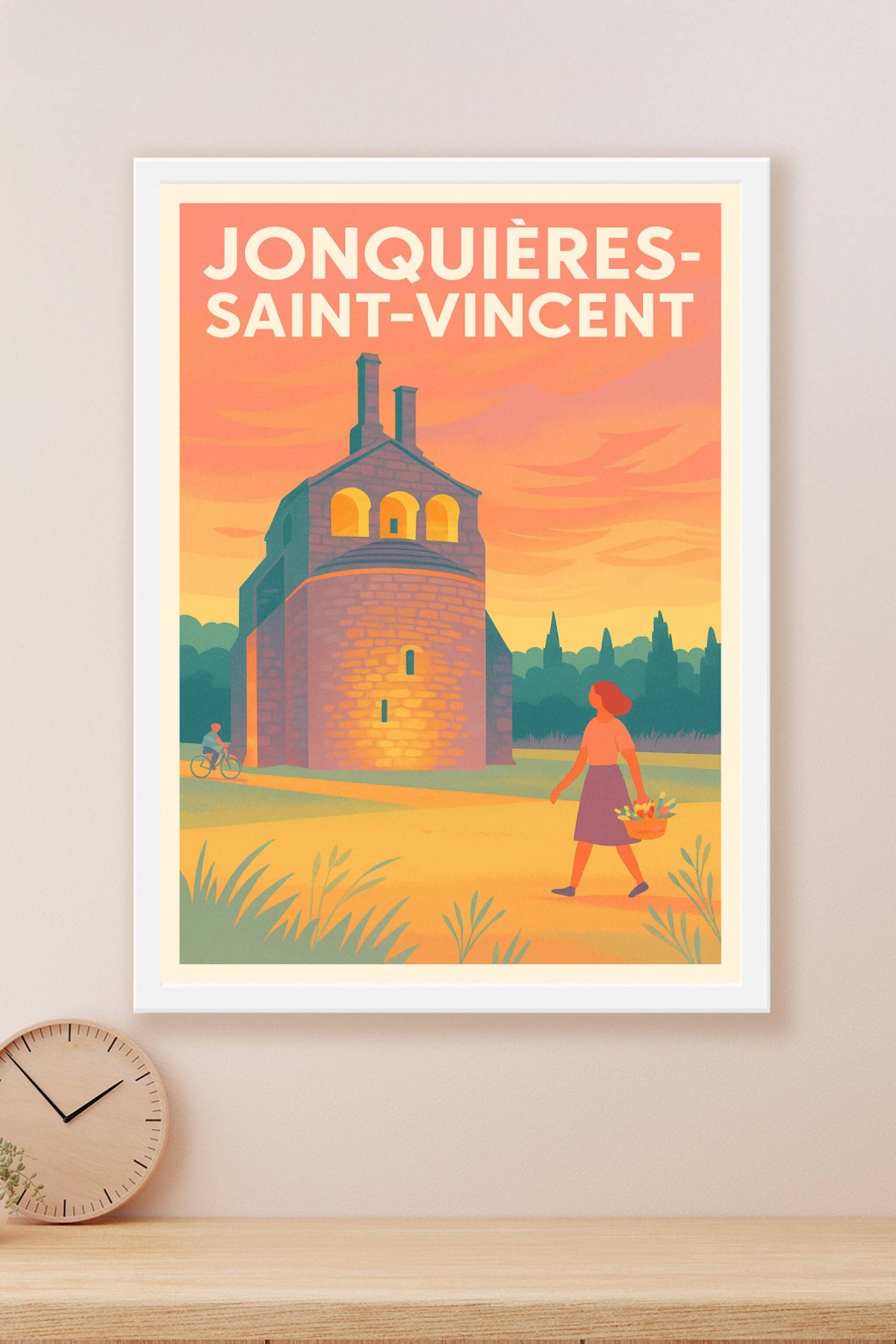 Affiche de Jonquières-Saint-Vincent - Charme et sérénité au coucher du soleil