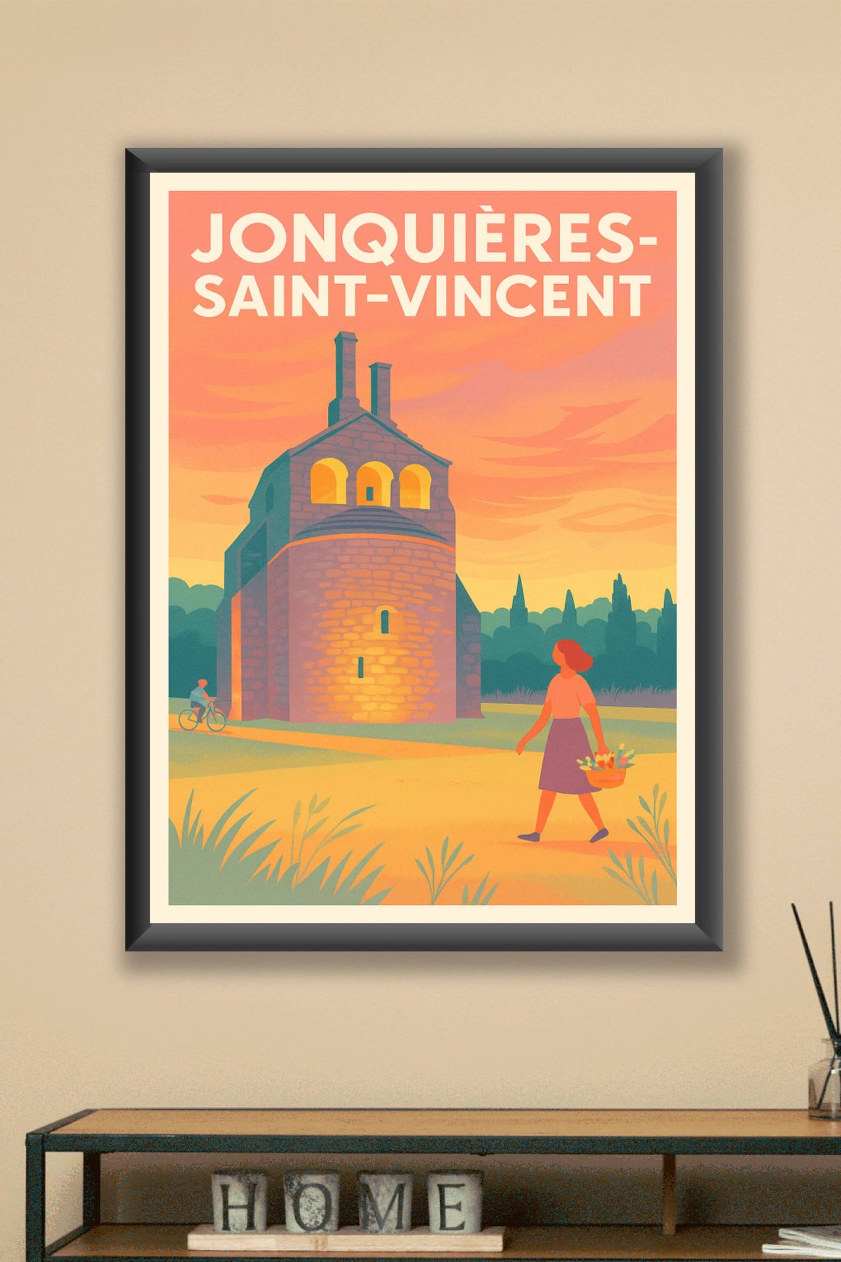 Affiche de Jonquières-Saint-Vincent - Charme et sérénité au coucher du soleil