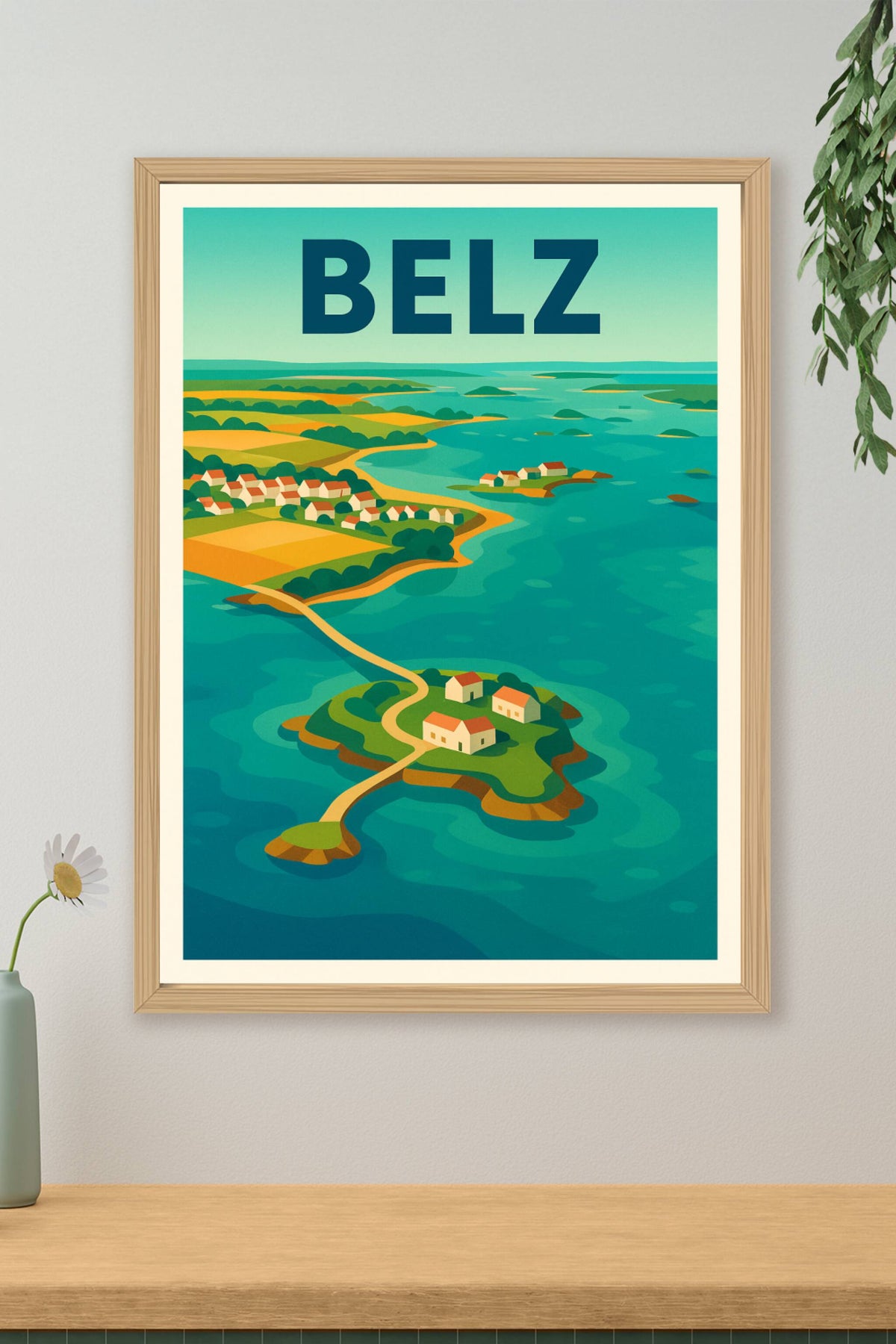 Affiche de Belz - Évasion colorée entre terre et mer