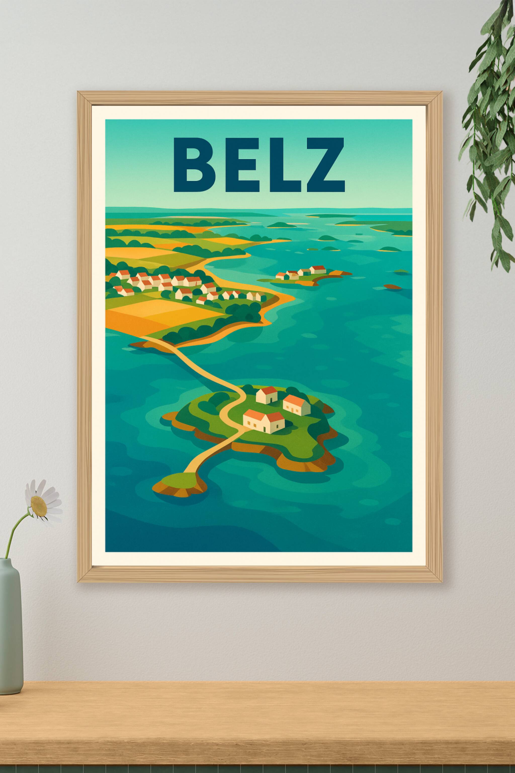 Affiche de Belz - Évasion colorée entre terre et mer