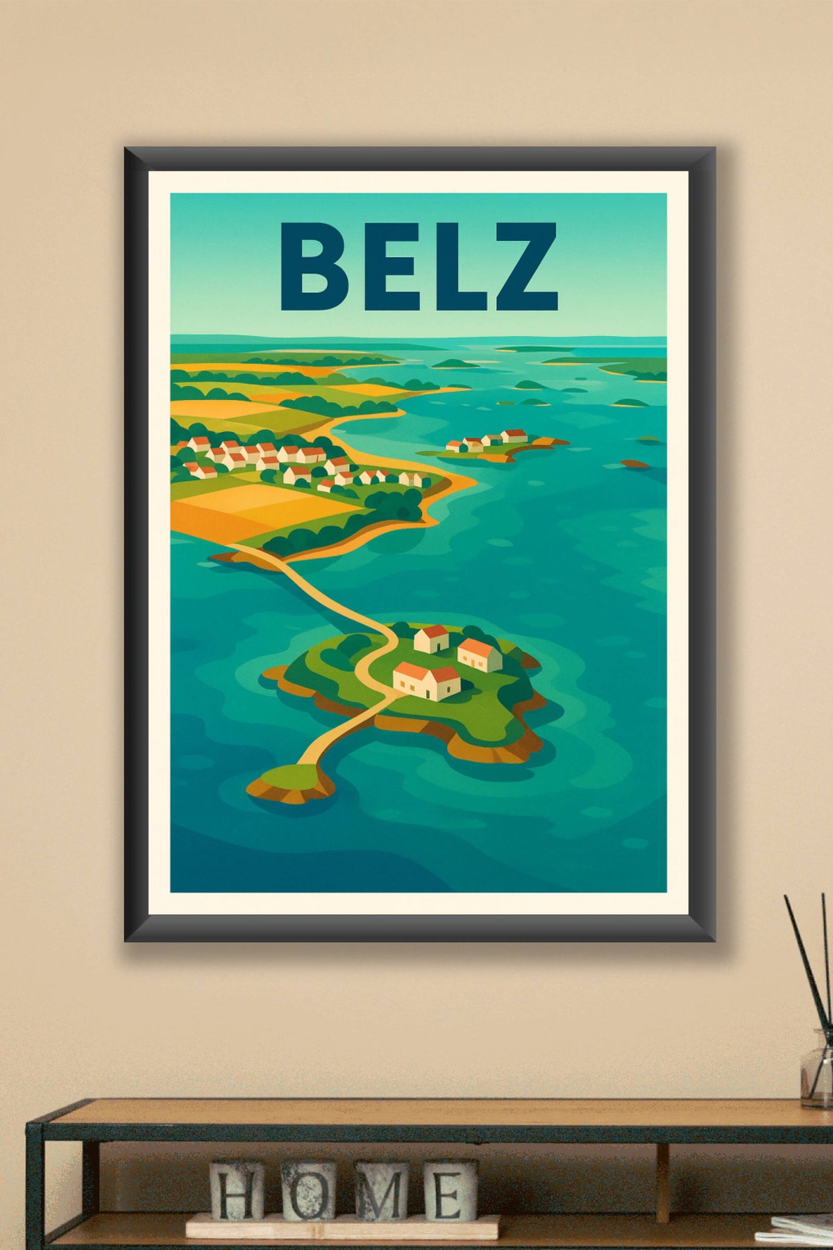Affiche de Belz - Évasion colorée entre terre et mer