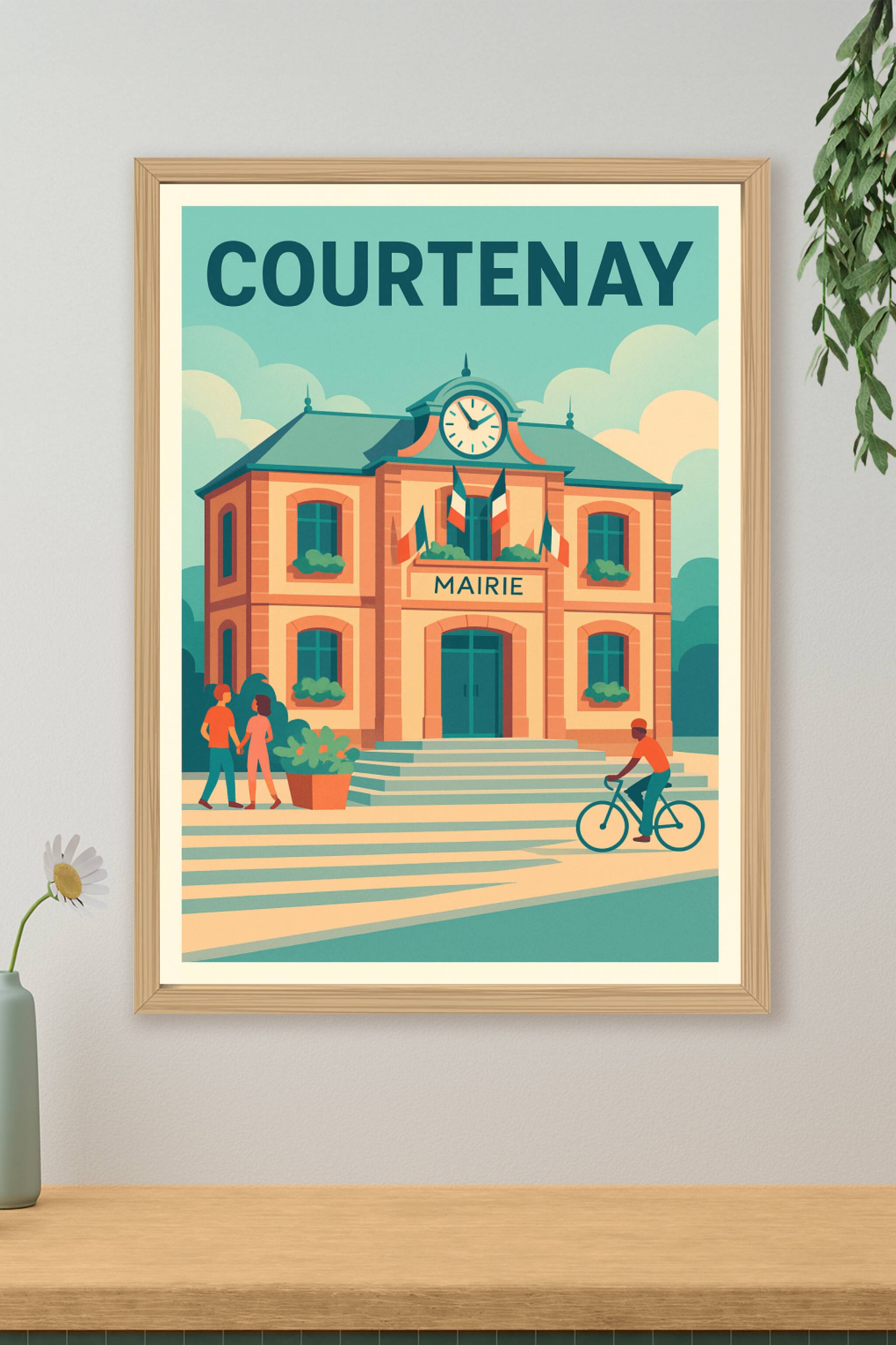 Affiche de Courtenay - L'élégance intemporelle de la mairie