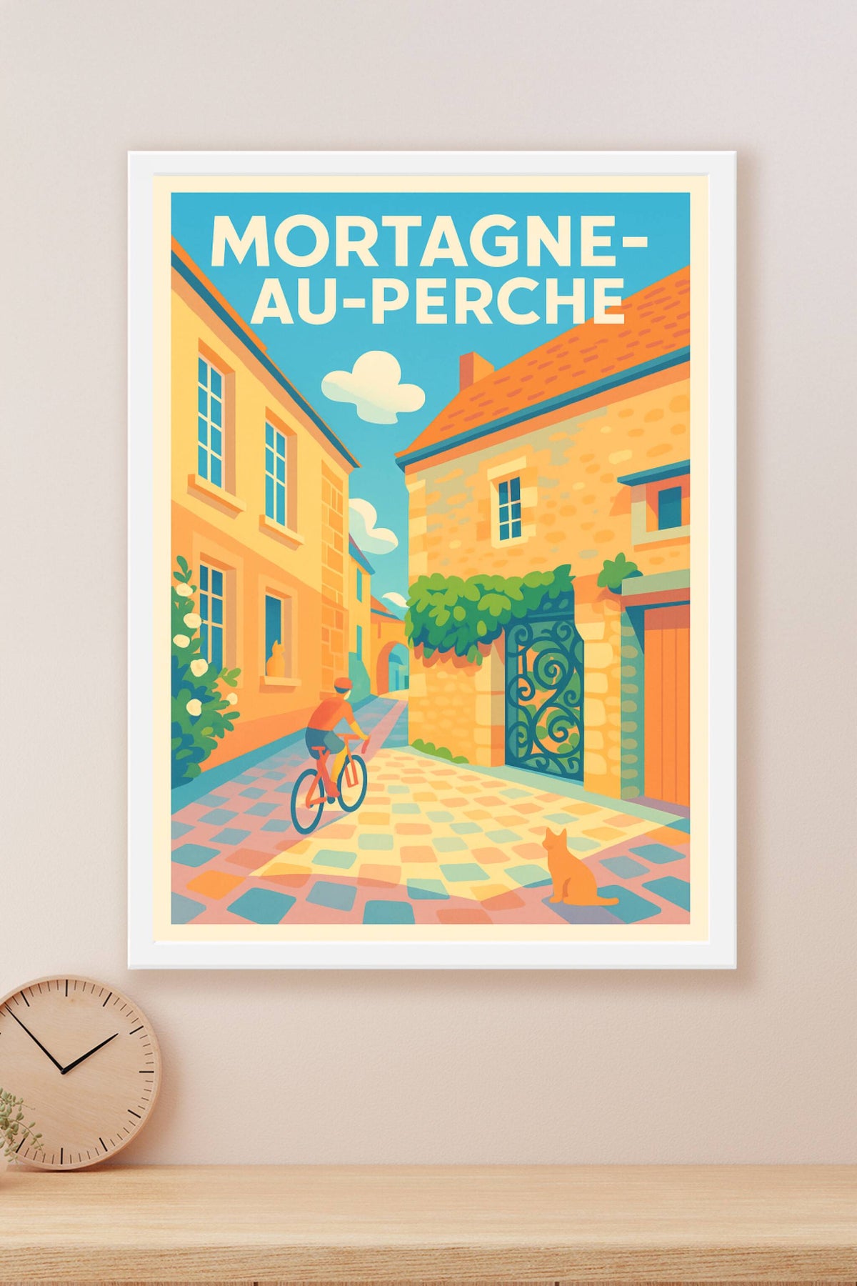 Affiche de Mortagne-au-Perche - L'élégance intemporelle d'une ruelle ensoleillée