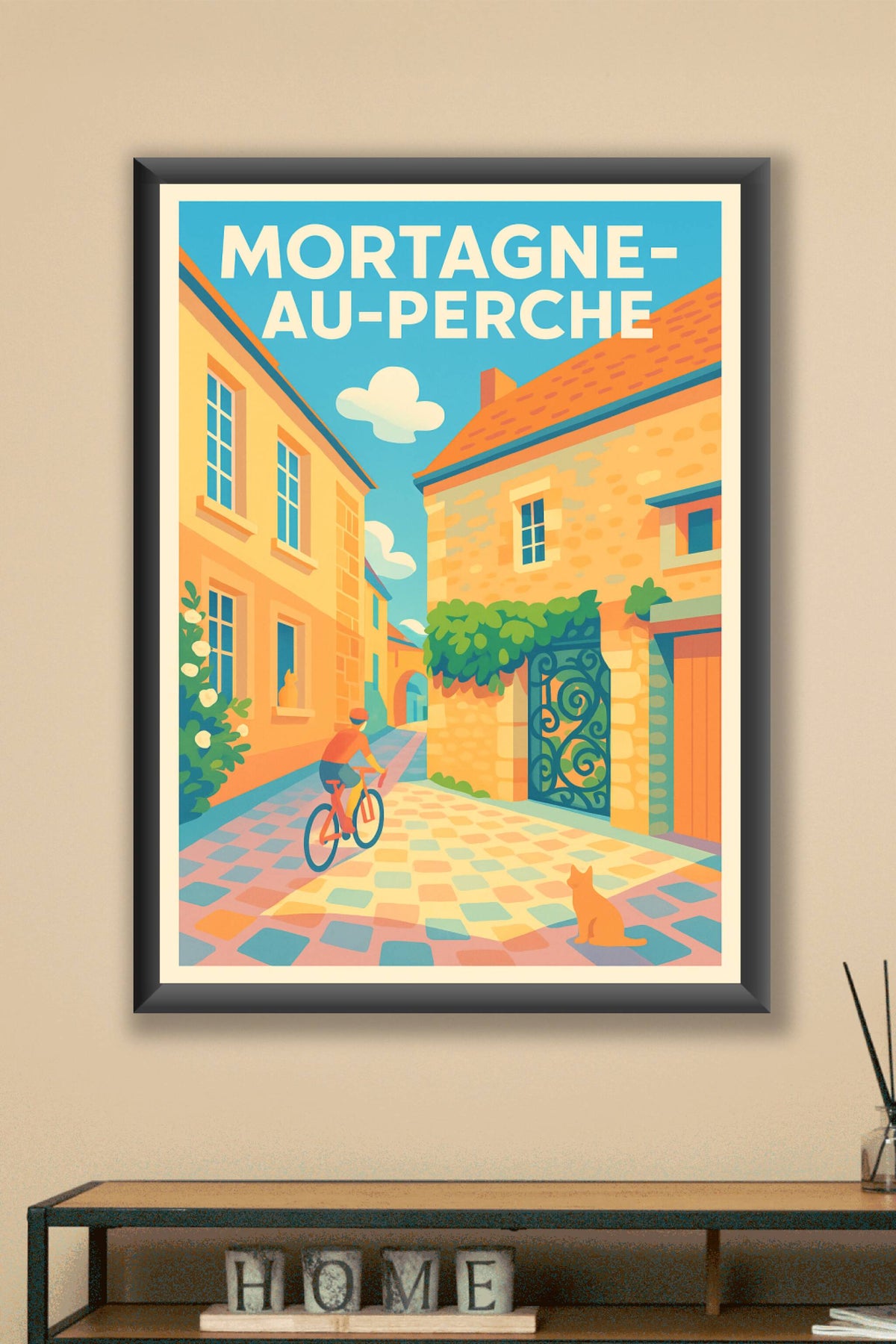 Affiche de Mortagne-au-Perche - L'élégance intemporelle d'une ruelle ensoleillée