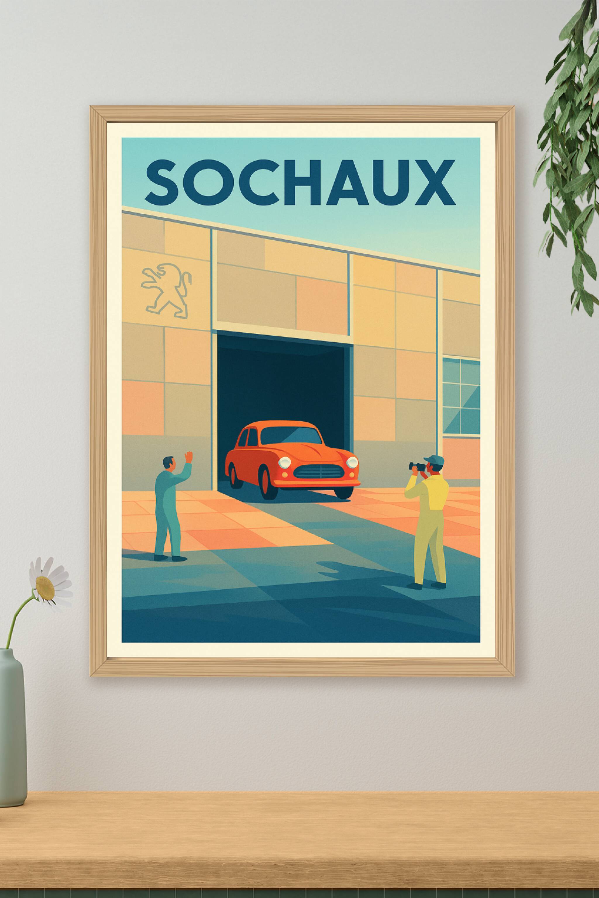 Affiche de Sochaux - L'empreinte automobile emblématique