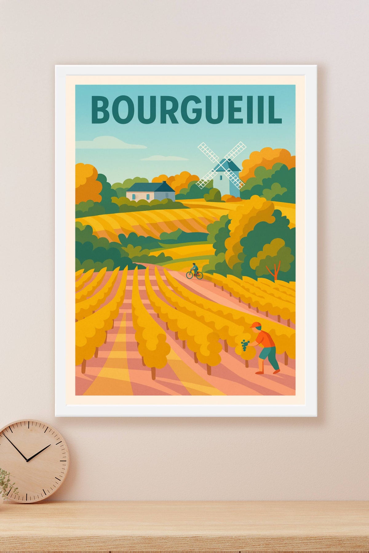 Affiche de Bourgueil - Le charme pittoresque des vignobles ligériens