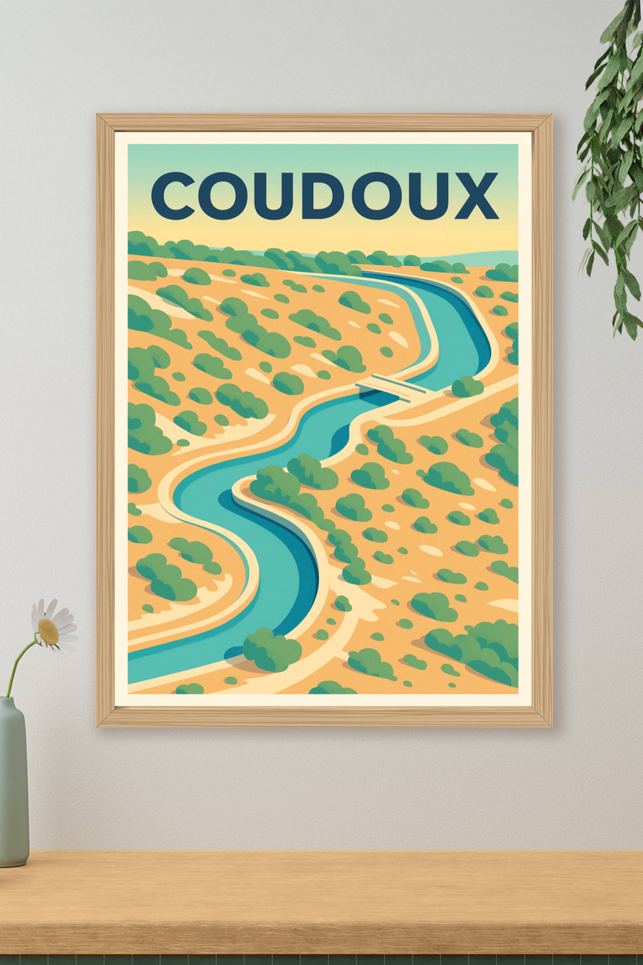 Affiche de Coudoux - Harmonie naturelle et rivière sinueuse