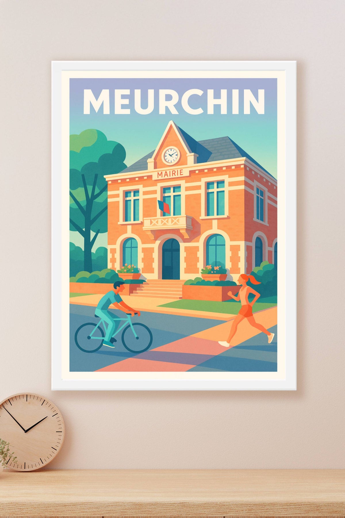 Affiche de Meurchin - Ambiance paisible devant la mairie
