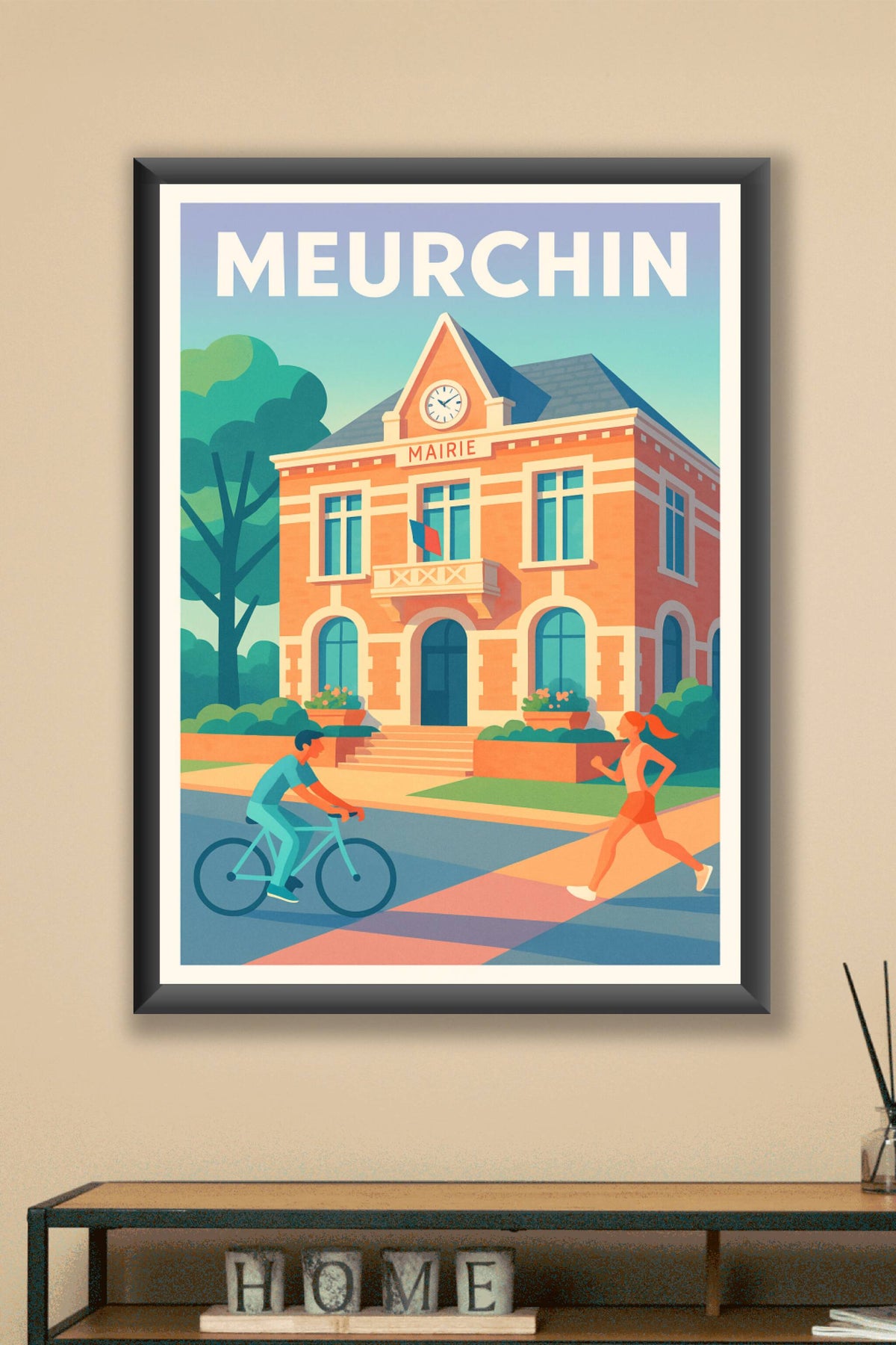 Affiche de Meurchin - Ambiance paisible devant la mairie