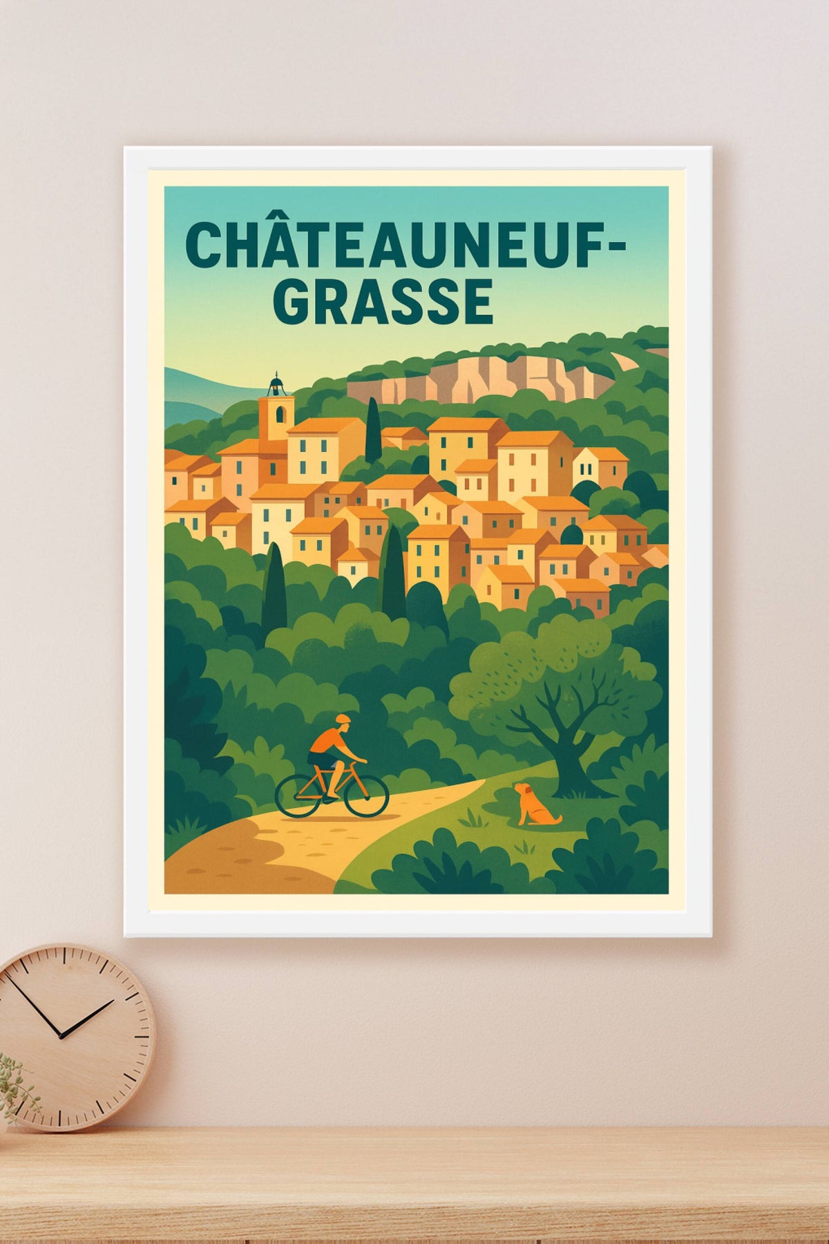 Affiche de Châteauneuf-Grasse - L'évasion provençale à vélo