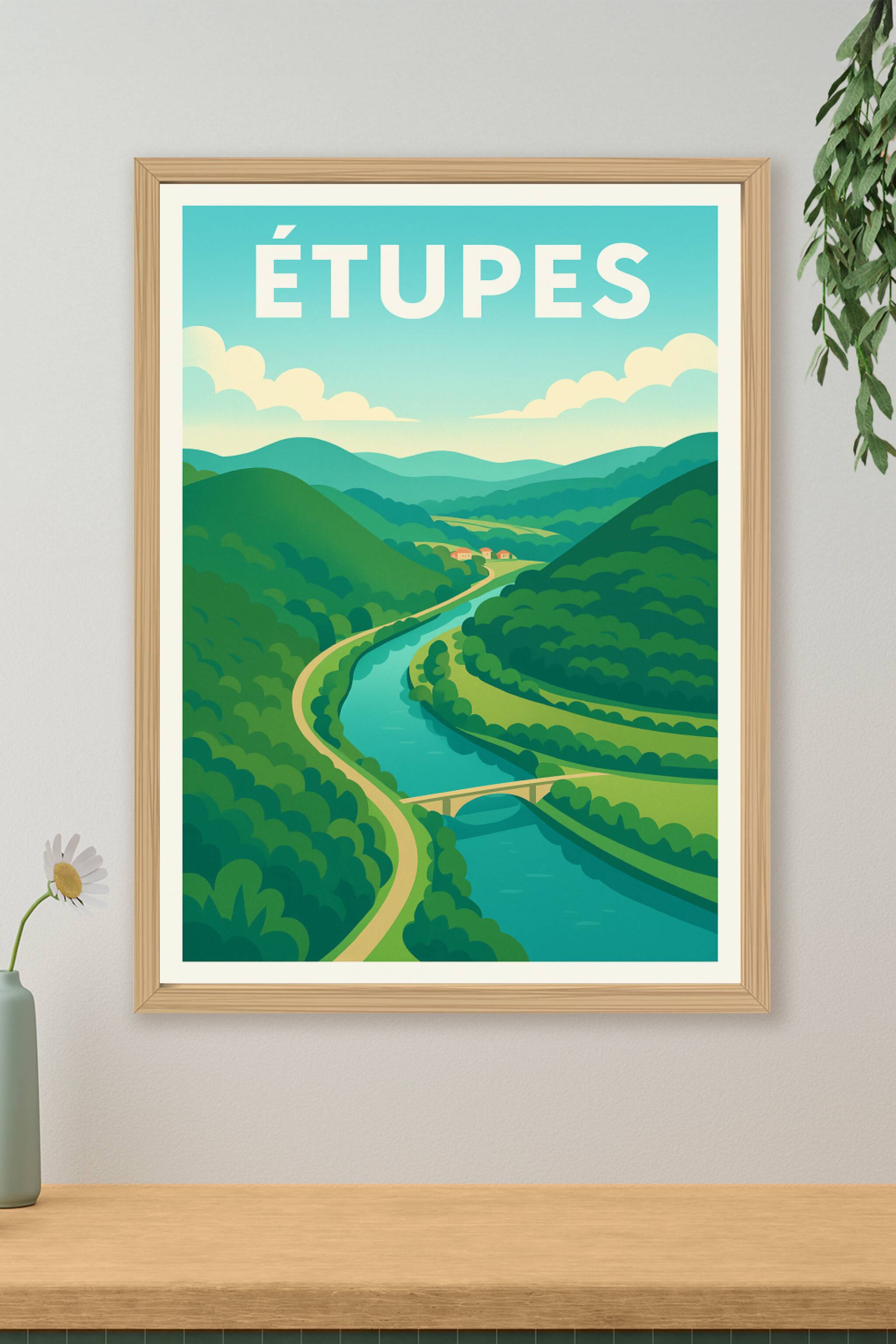 Affiche de Étupes - Charme naturel et paysages apaisants