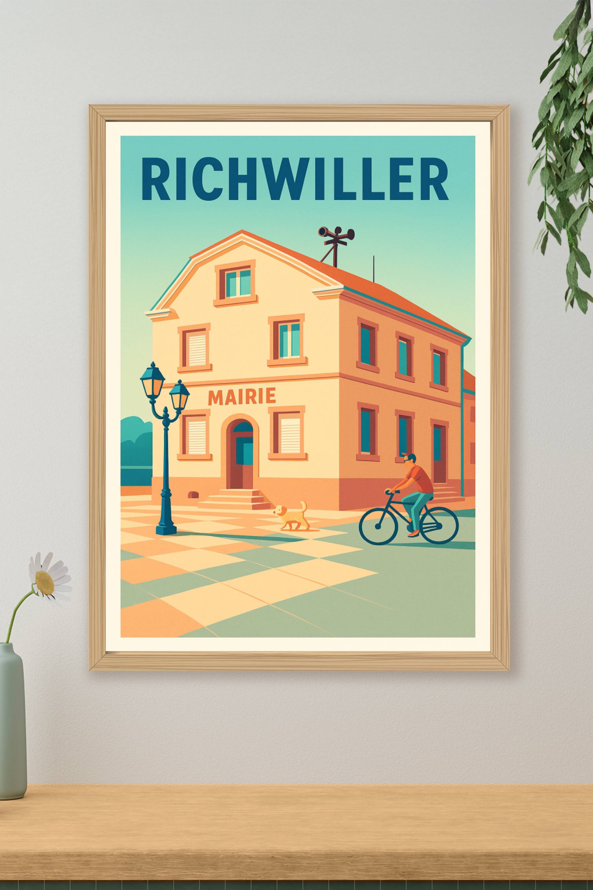Affiche de Richwiller - Charme tranquille de la mairie locale