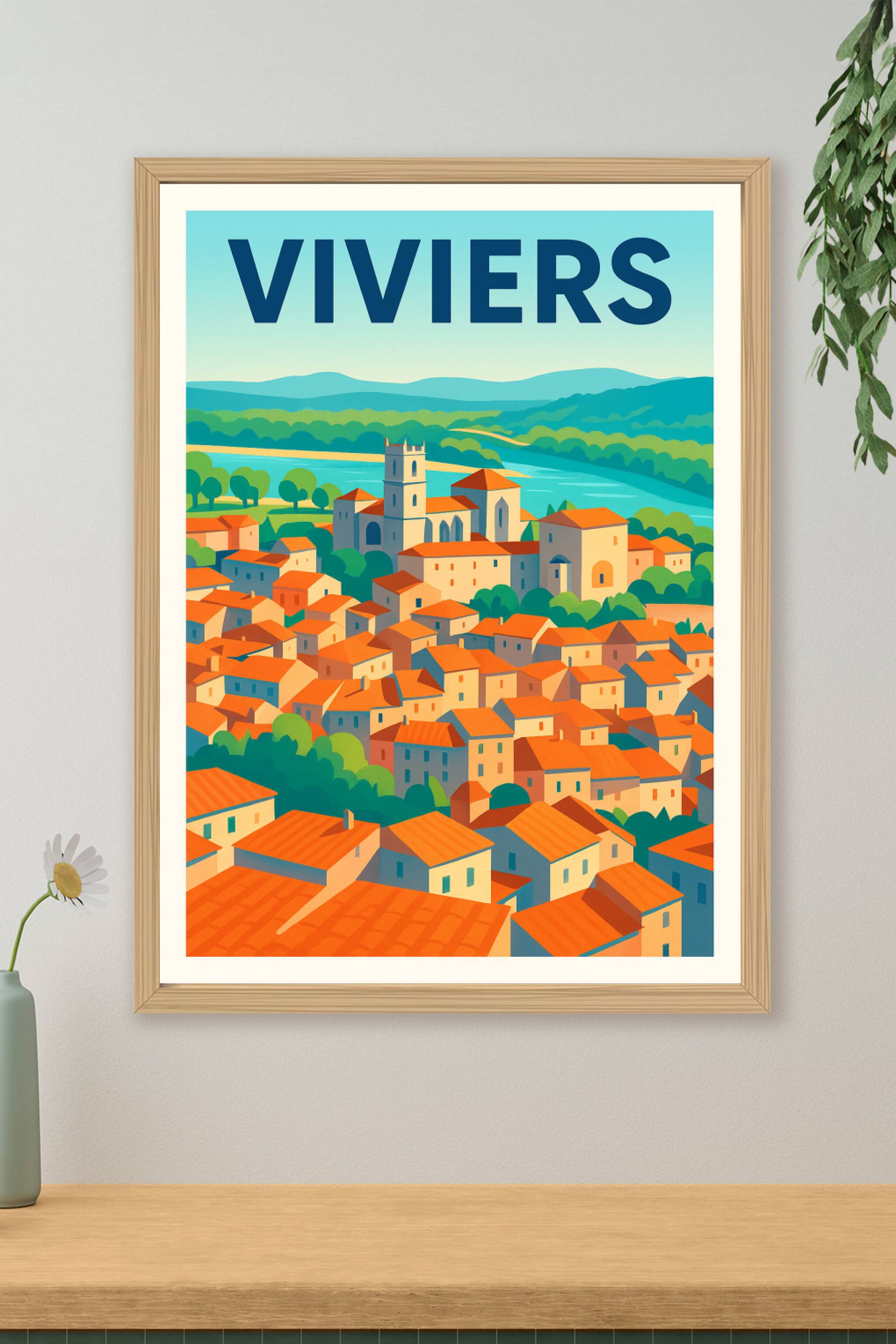 Affiche de Viviers - Charme et couleurs d'un village ardéchois
