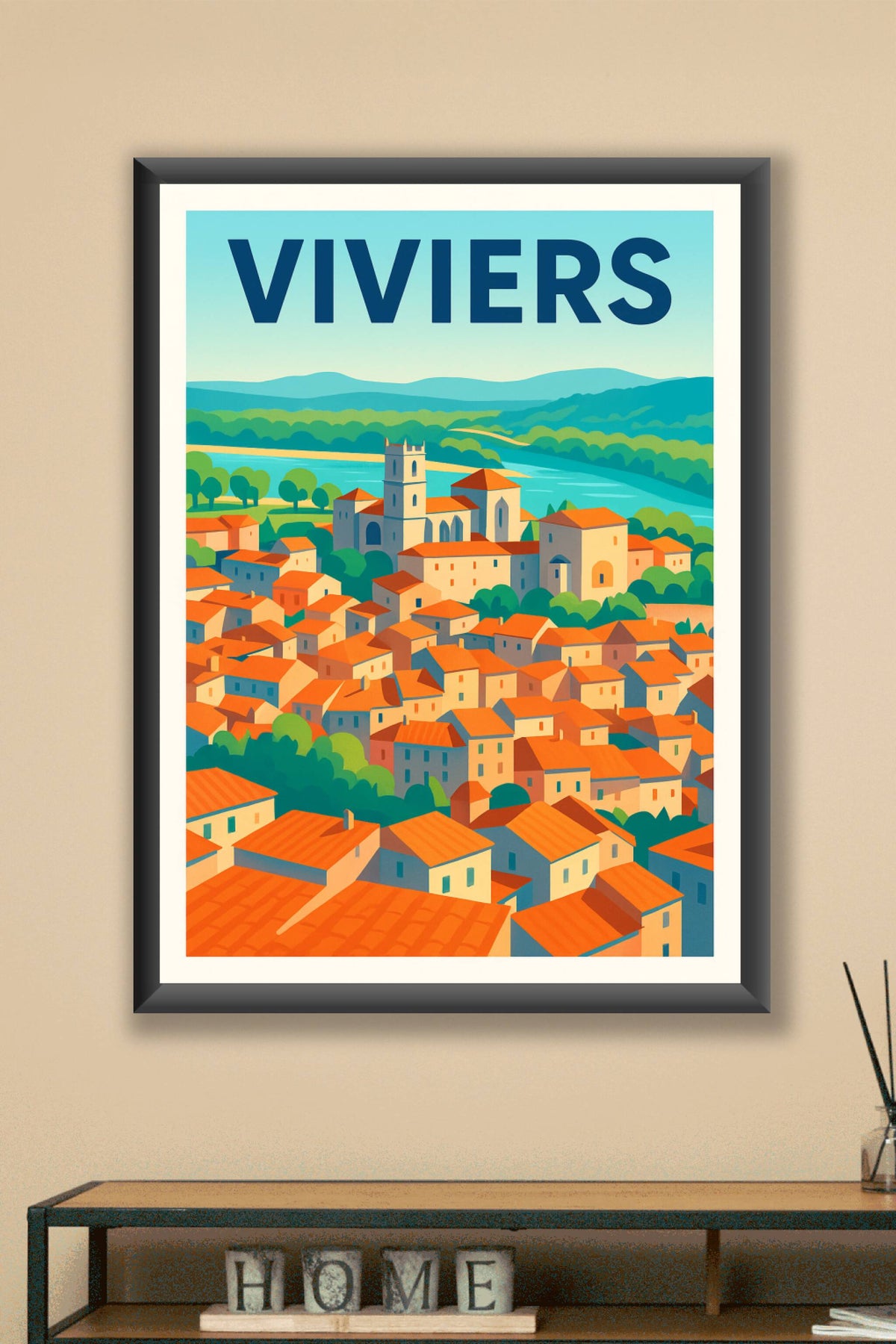 Affiche de Viviers - Charme et couleurs d'un village ardéchois