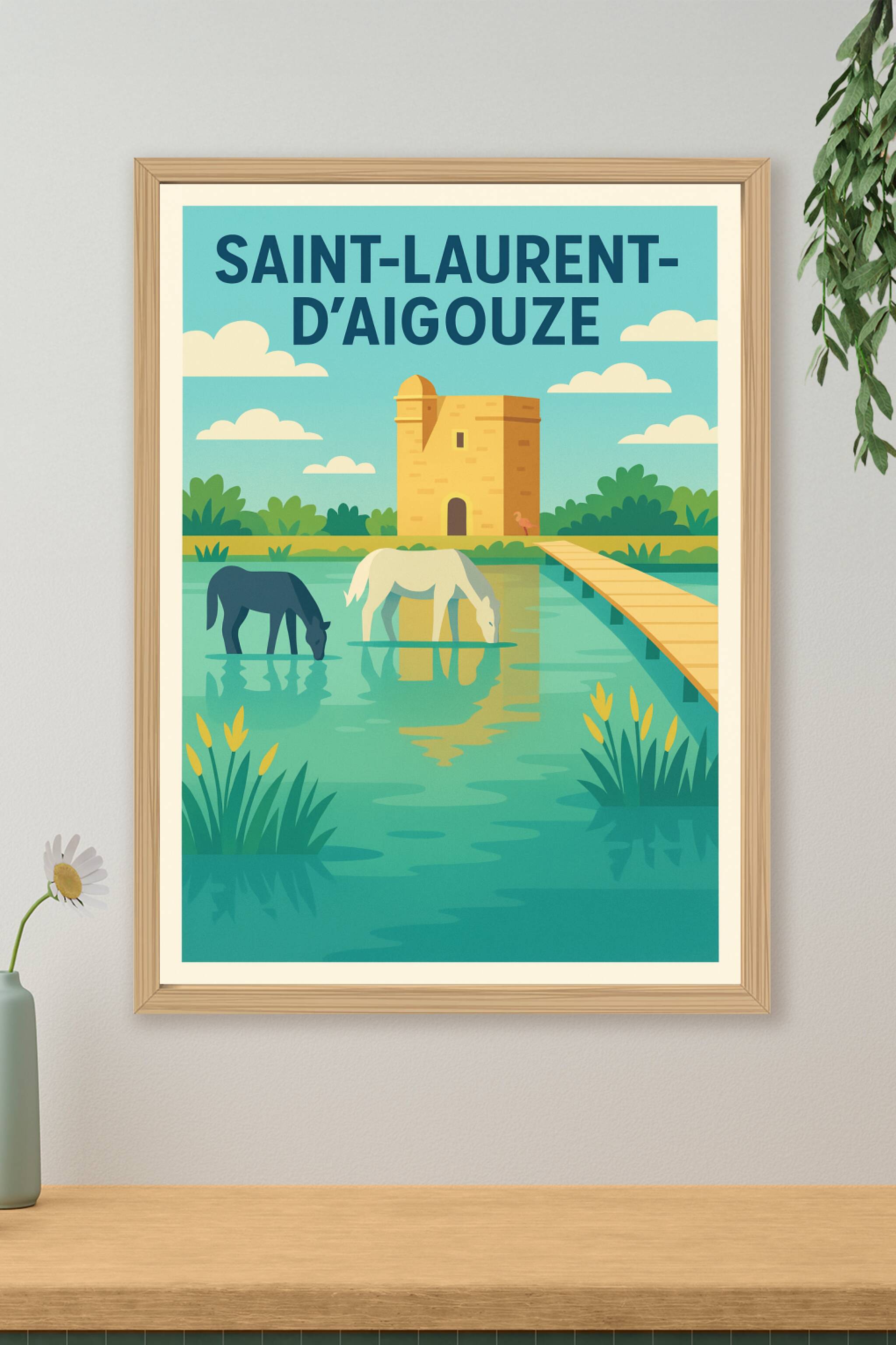 Affiche de Saint-Laurent-d'Aigouze - Évasion naturelle et patrimoine préservé