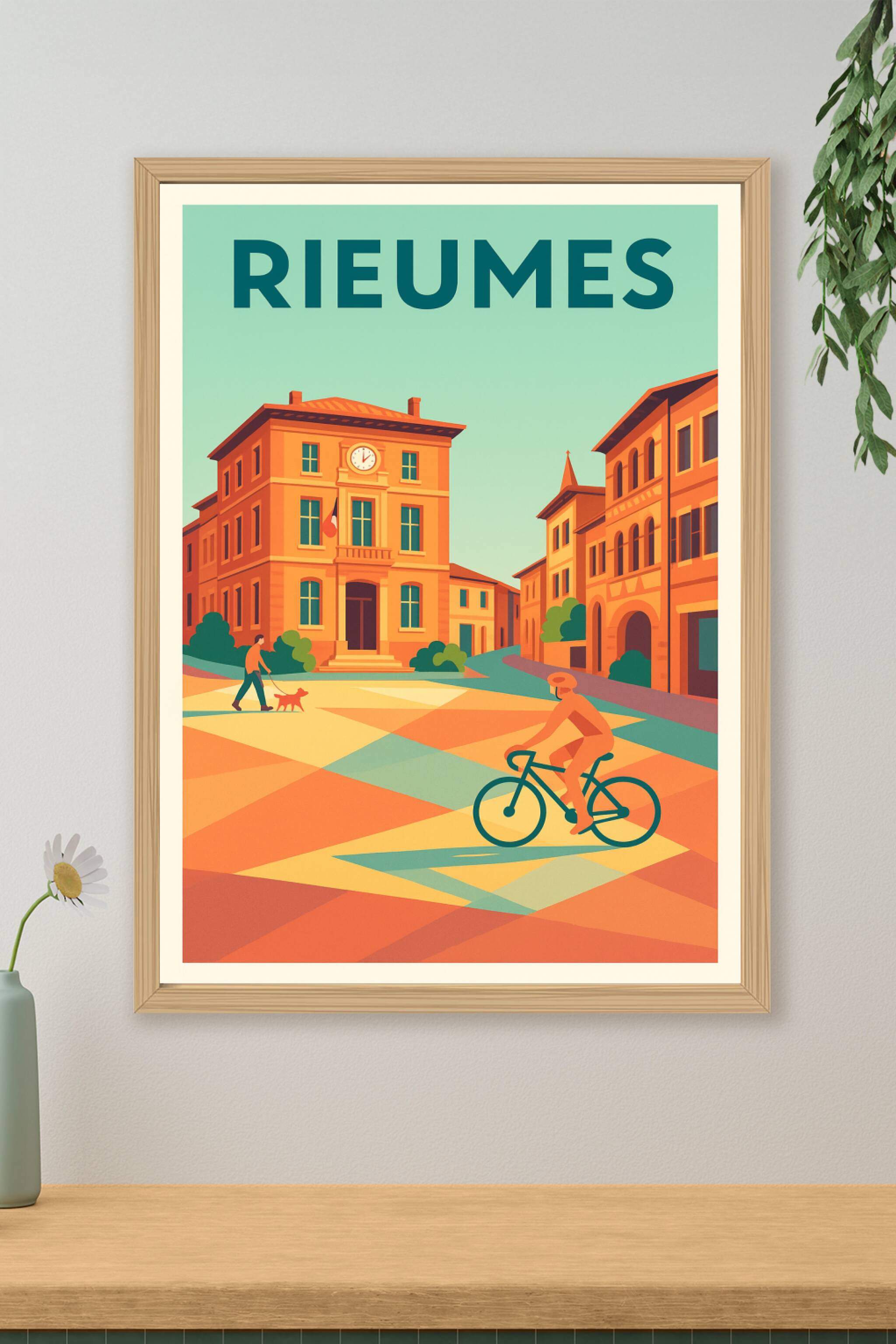 Affiche de Rieumes - L'élégance tranquille d'une place de village
