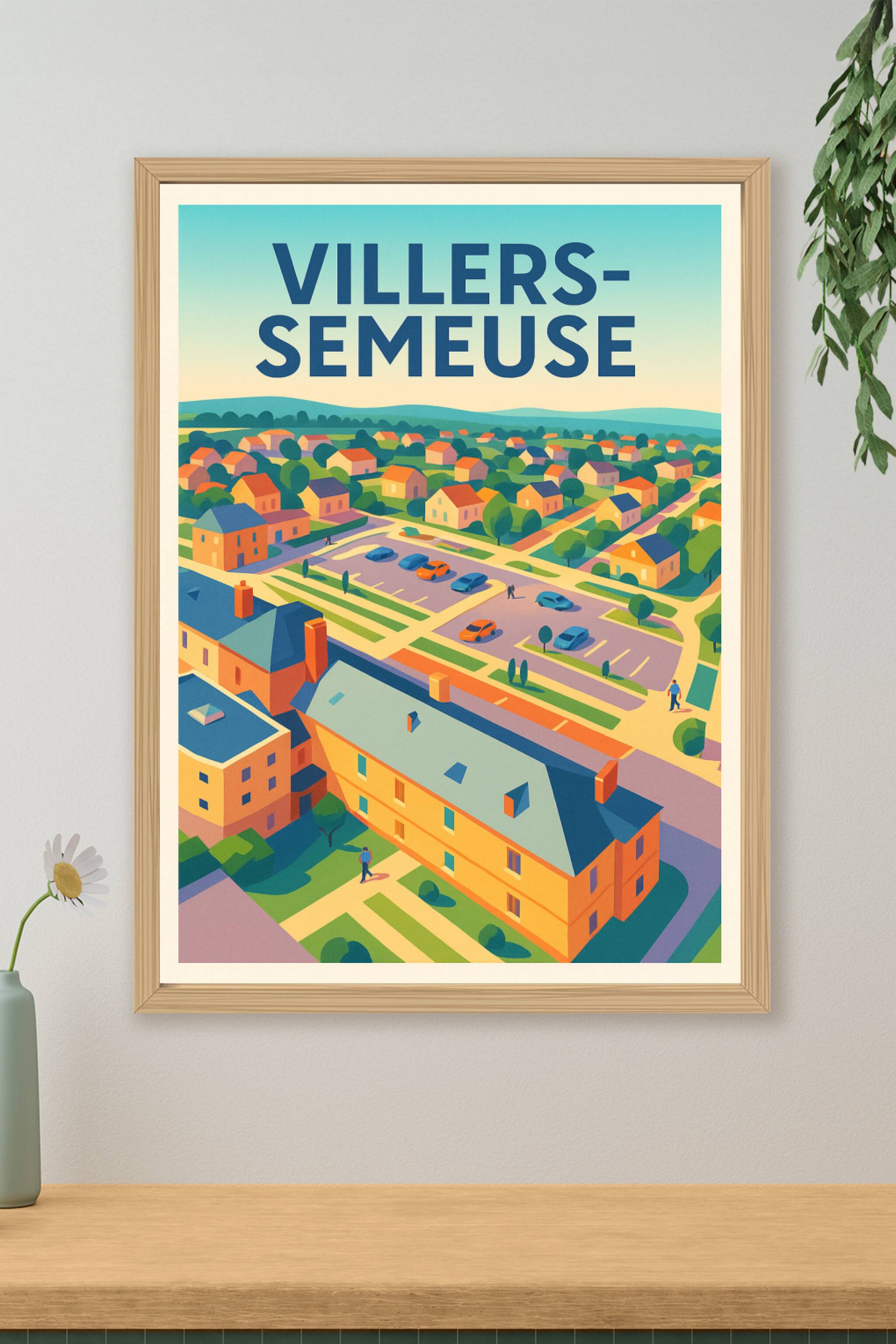 Affiche de Villers-Semeuse - Portrait coloré d'une charmante commune