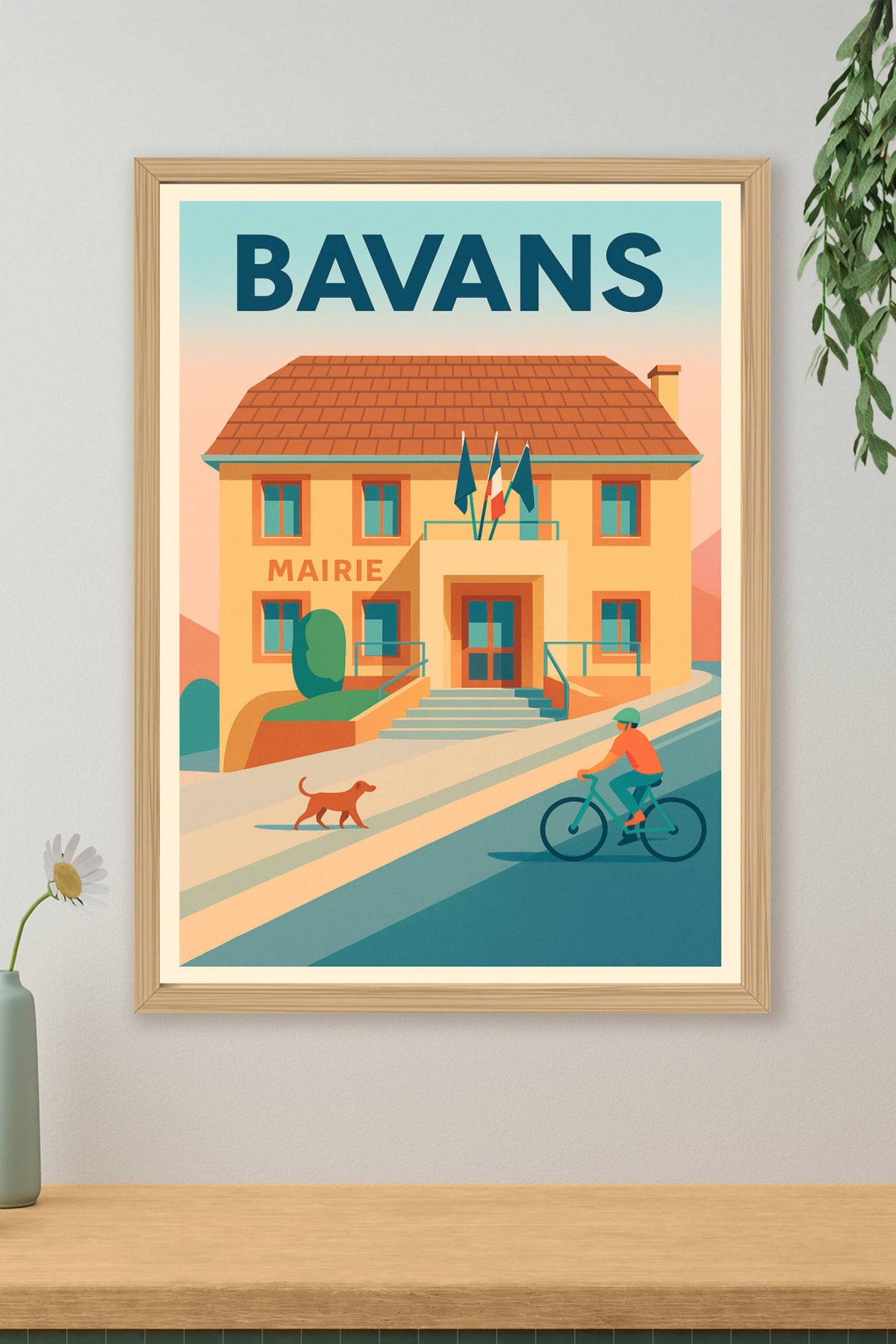 Affiche de Bavans - Charme et simplicité en illustration rétro