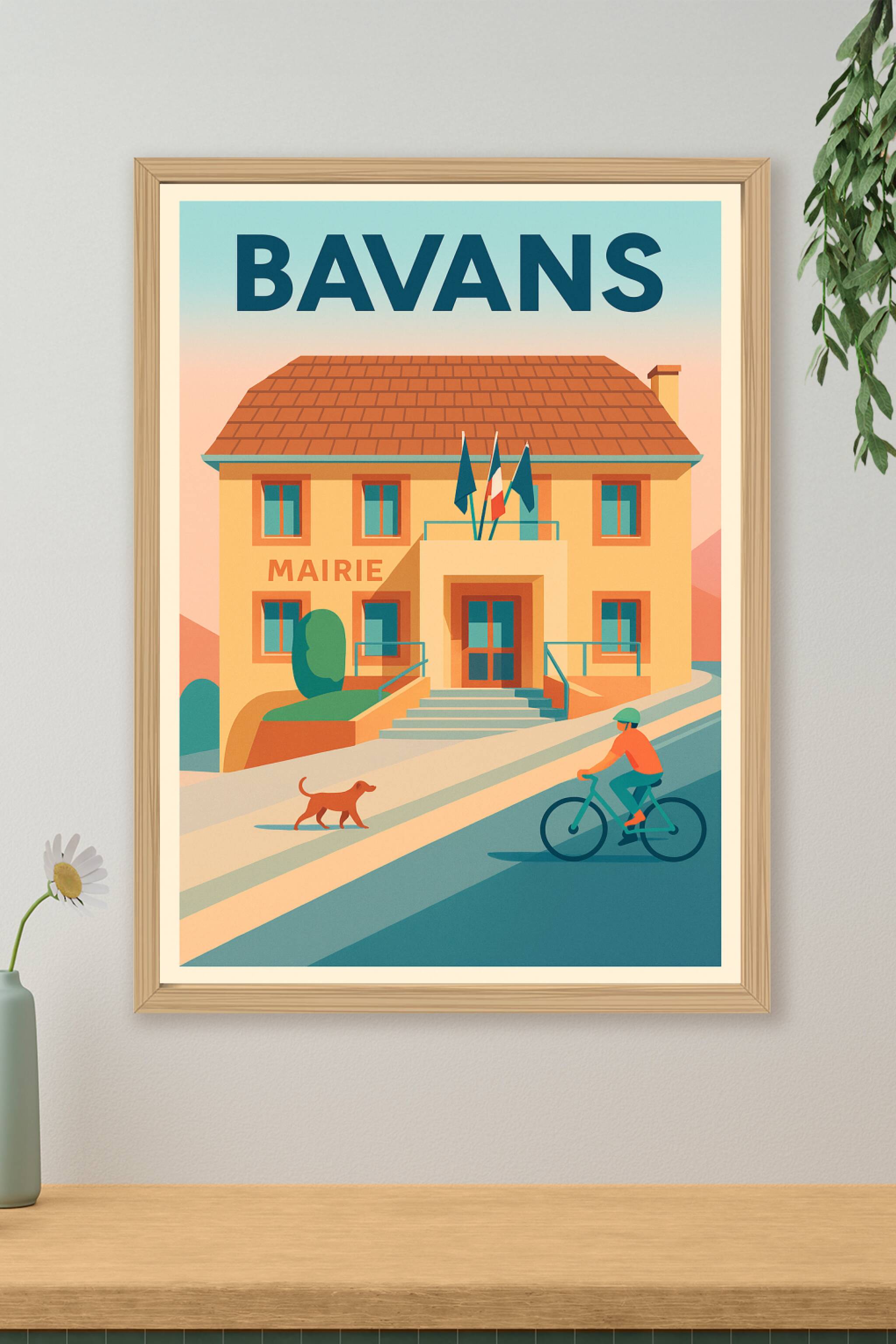 Affiche de Bavans - Charme et simplicité en illustration rétro