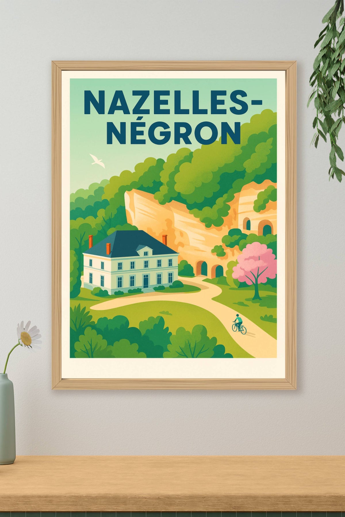 Affiche de Nazelles-Négron - L'élégance de la campagne en bord de roche