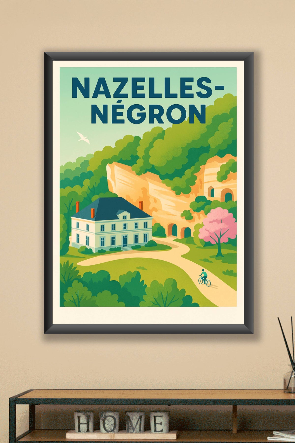 Affiche de Nazelles-Négron - L'élégance de la campagne en bord de roche