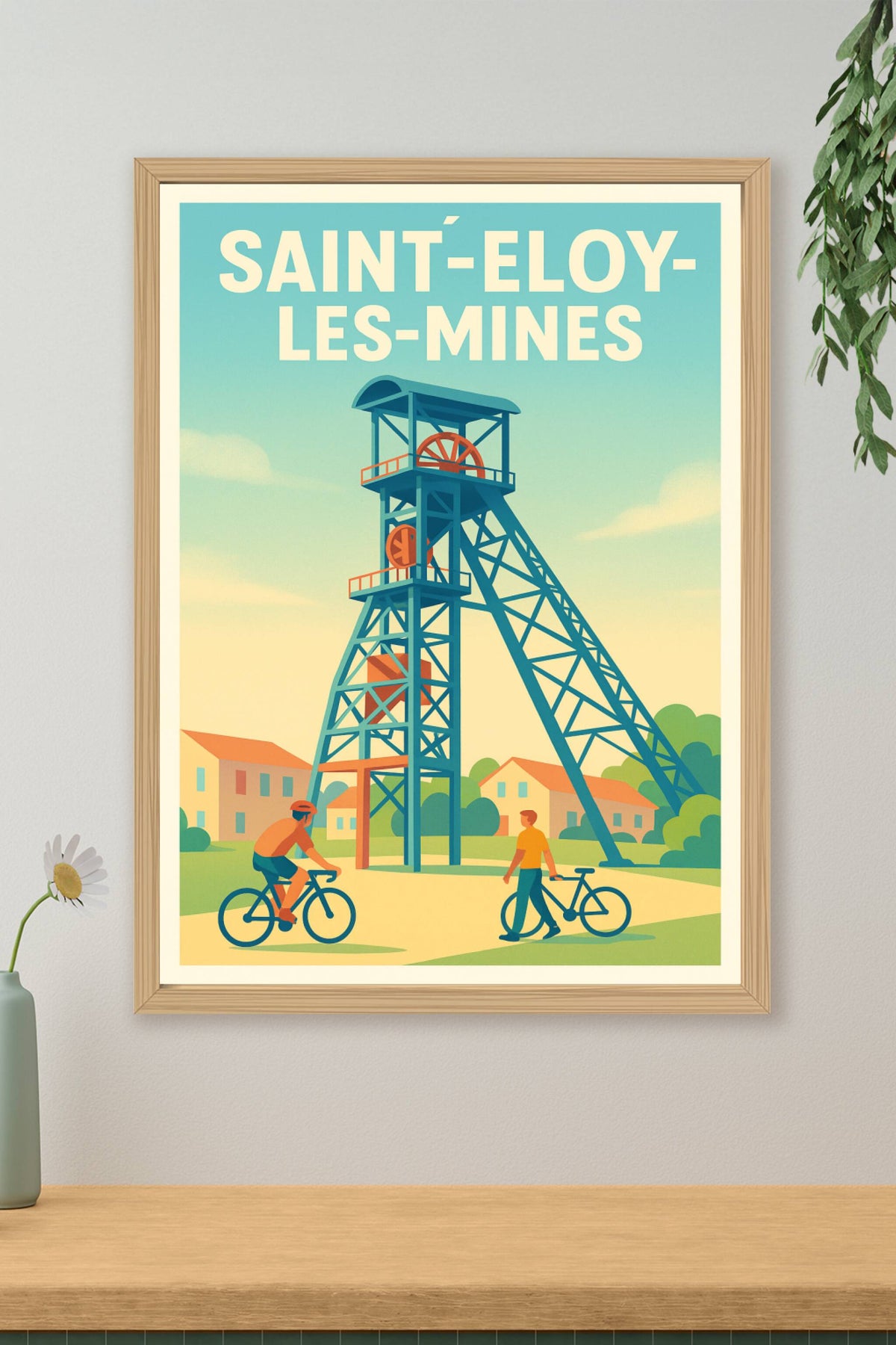 Affiche de Saint-Éloy-les-Mines - Un hommage au patrimoine minier et à la vie quotidienne