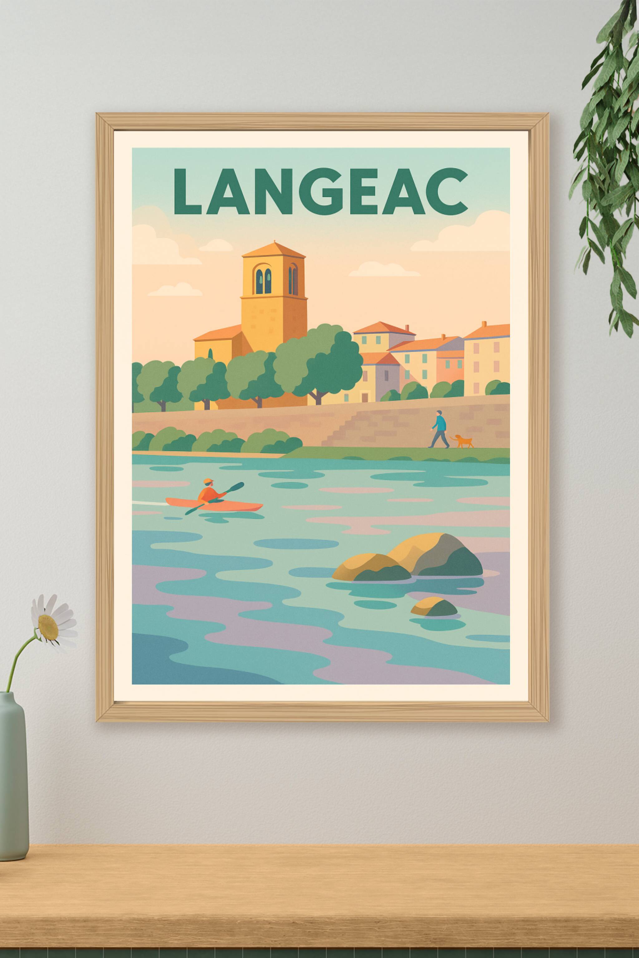 Affiche de Langeac - Sérénité entre rivière et village historique