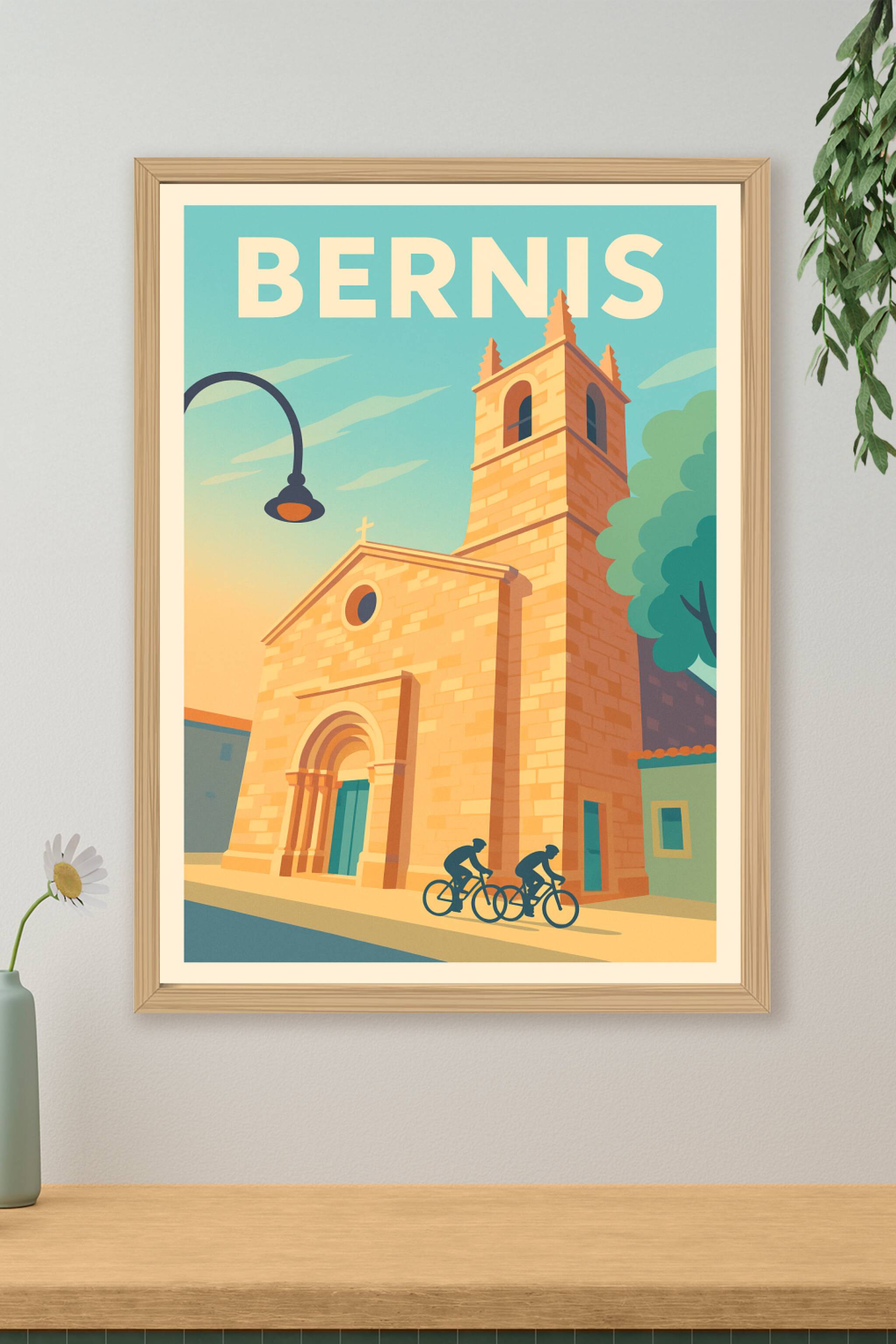 Affiche de Bernis - Charme et sérénité à vélo