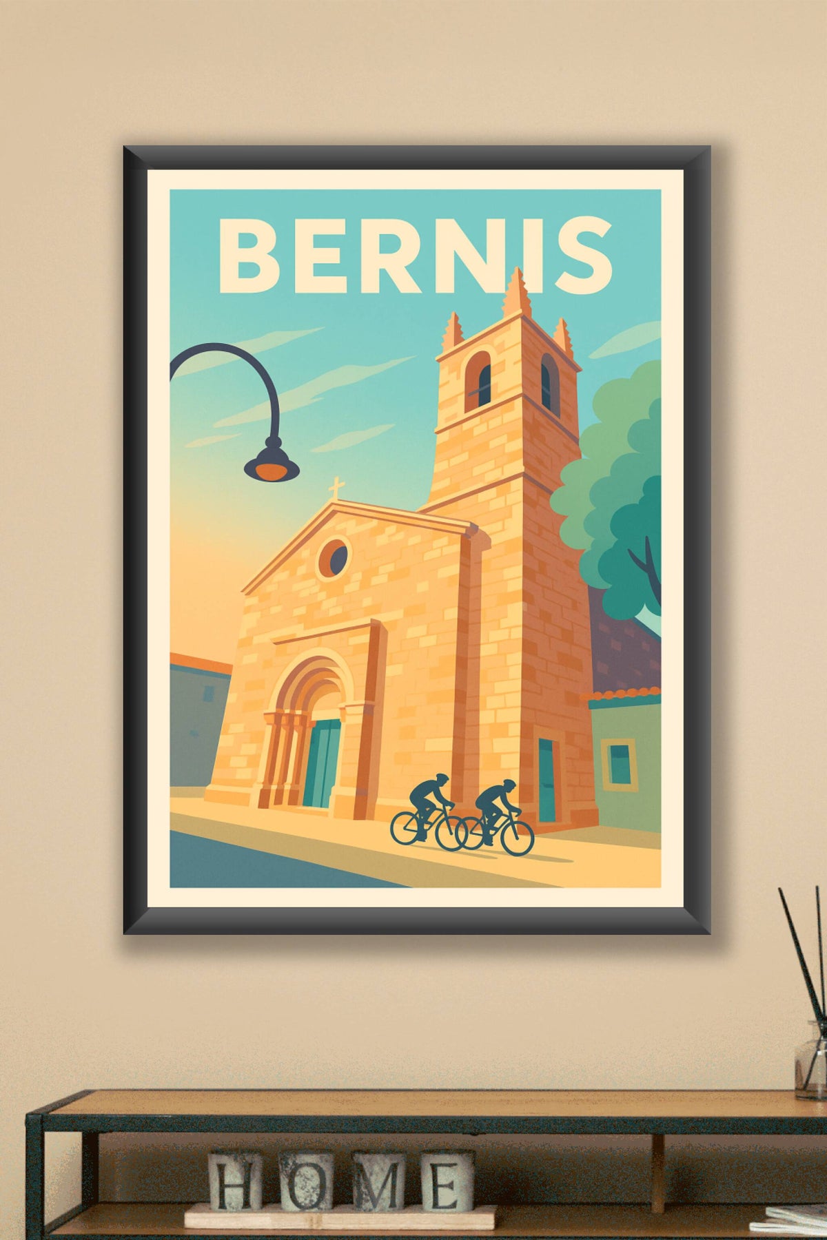 Affiche de Bernis - Charme et sérénité à vélo