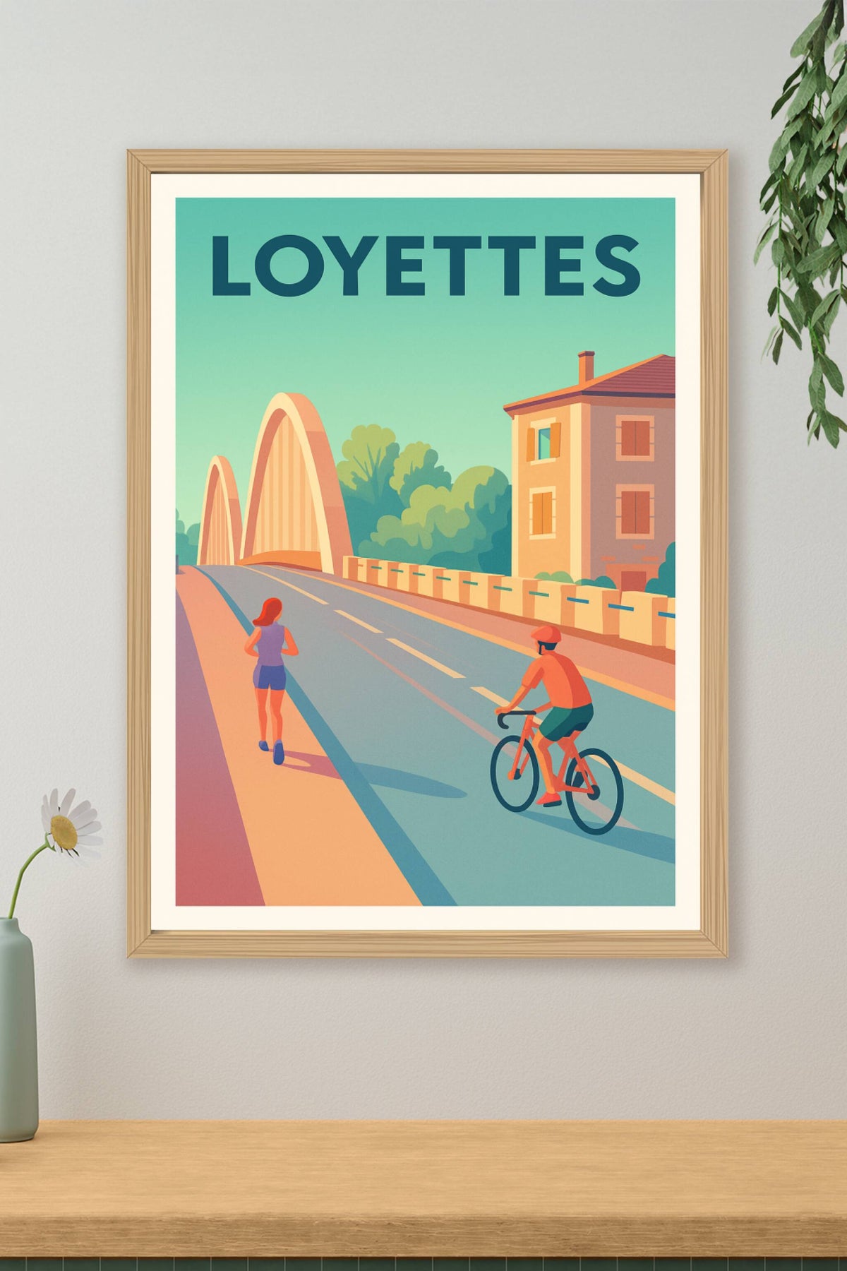 Affiche de Loyettes - L'élégance d'un pont et la douceur d'une balade