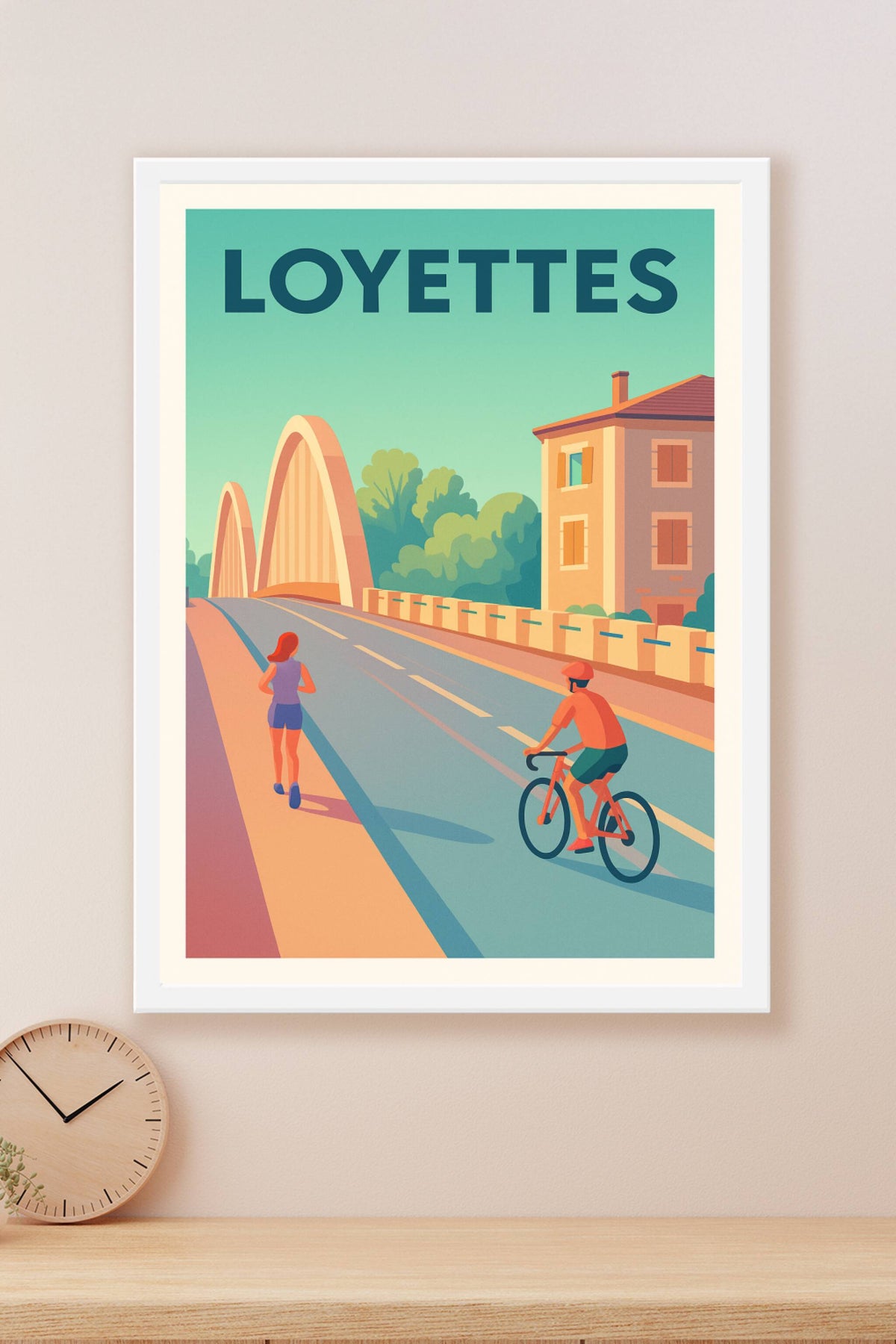 Affiche de Loyettes - L'élégance d'un pont et la douceur d'une balade