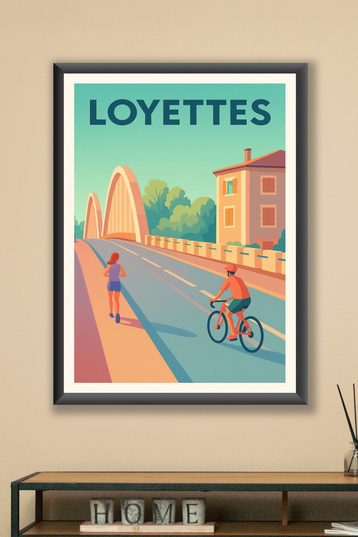 Affiche de Loyettes - L'élégance d'un pont et la douceur d'une balade