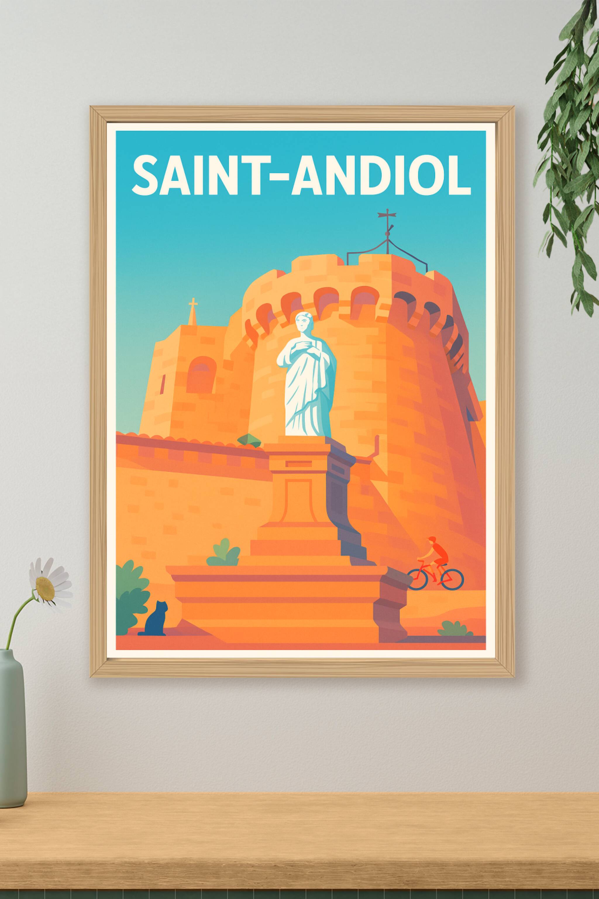Affiche de Saint-Andiol - L'élégance méditerranéenne en affiche vintage
