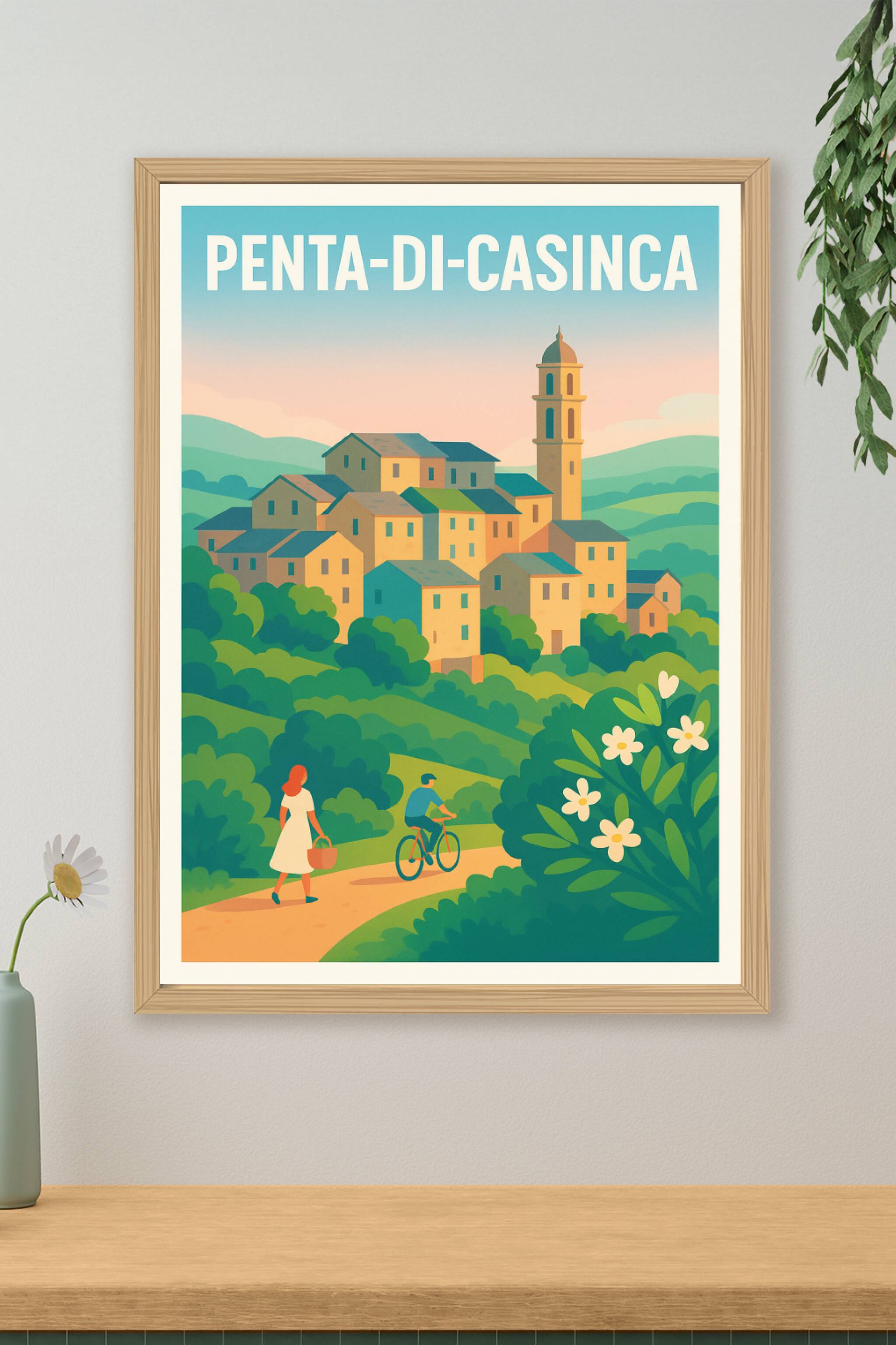 Affiche de Penta-di-Casinca - L'élégance paisible de la Corse intérieure