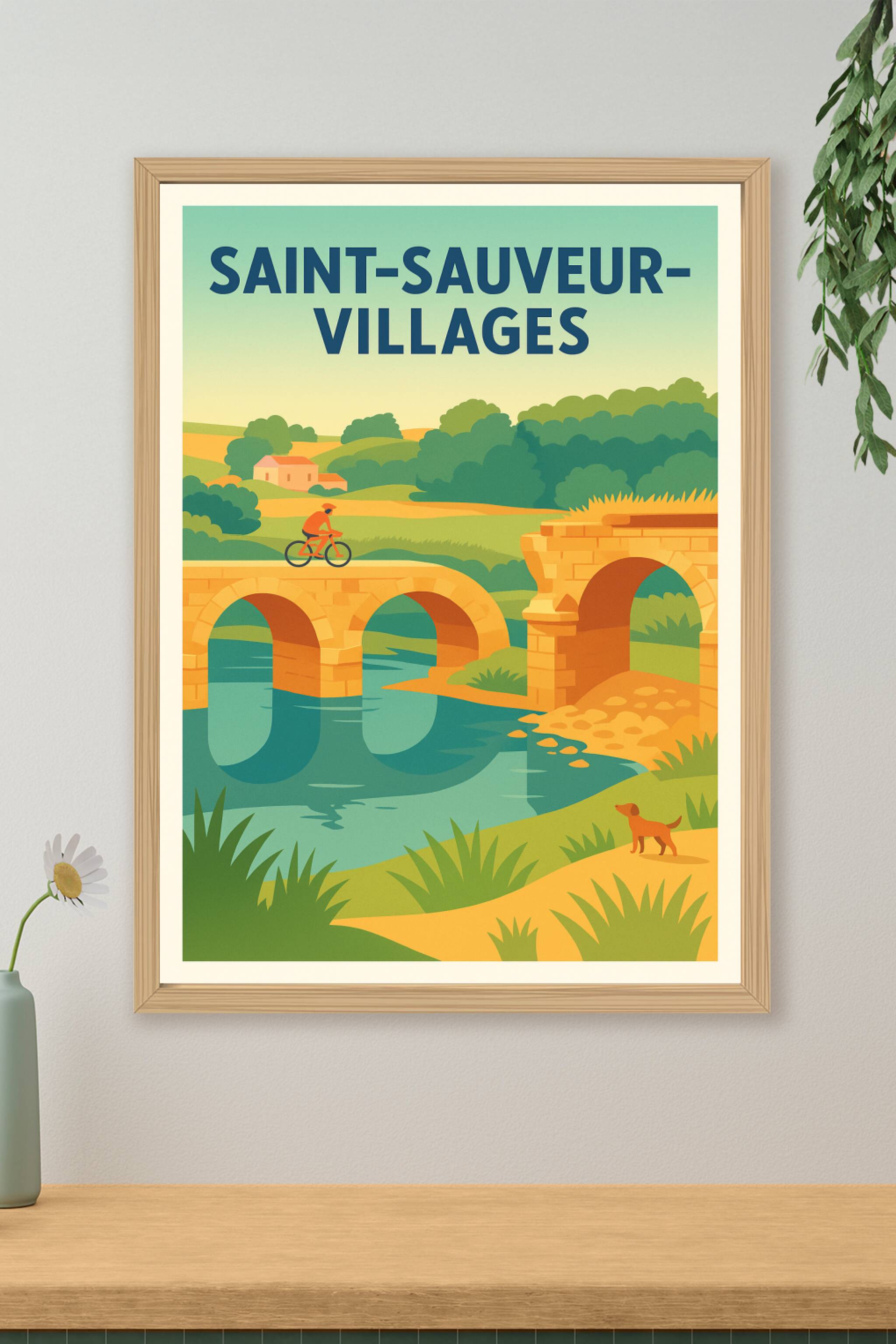 Affiche de Saint-Sauveur-Villages - Invitation à la nature et à la détente