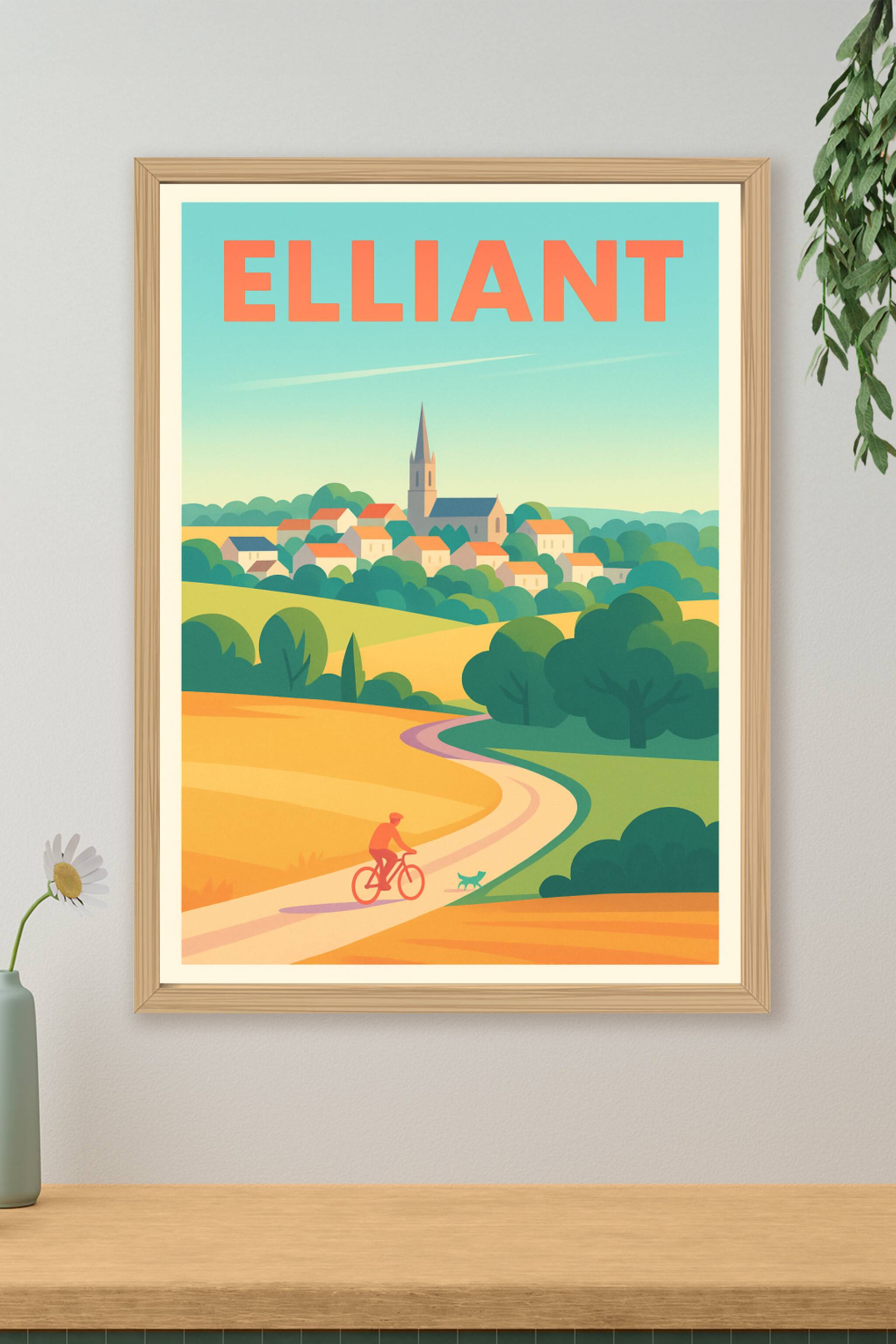 Affiche de Elliant - Sérénité et charme rural à vélo